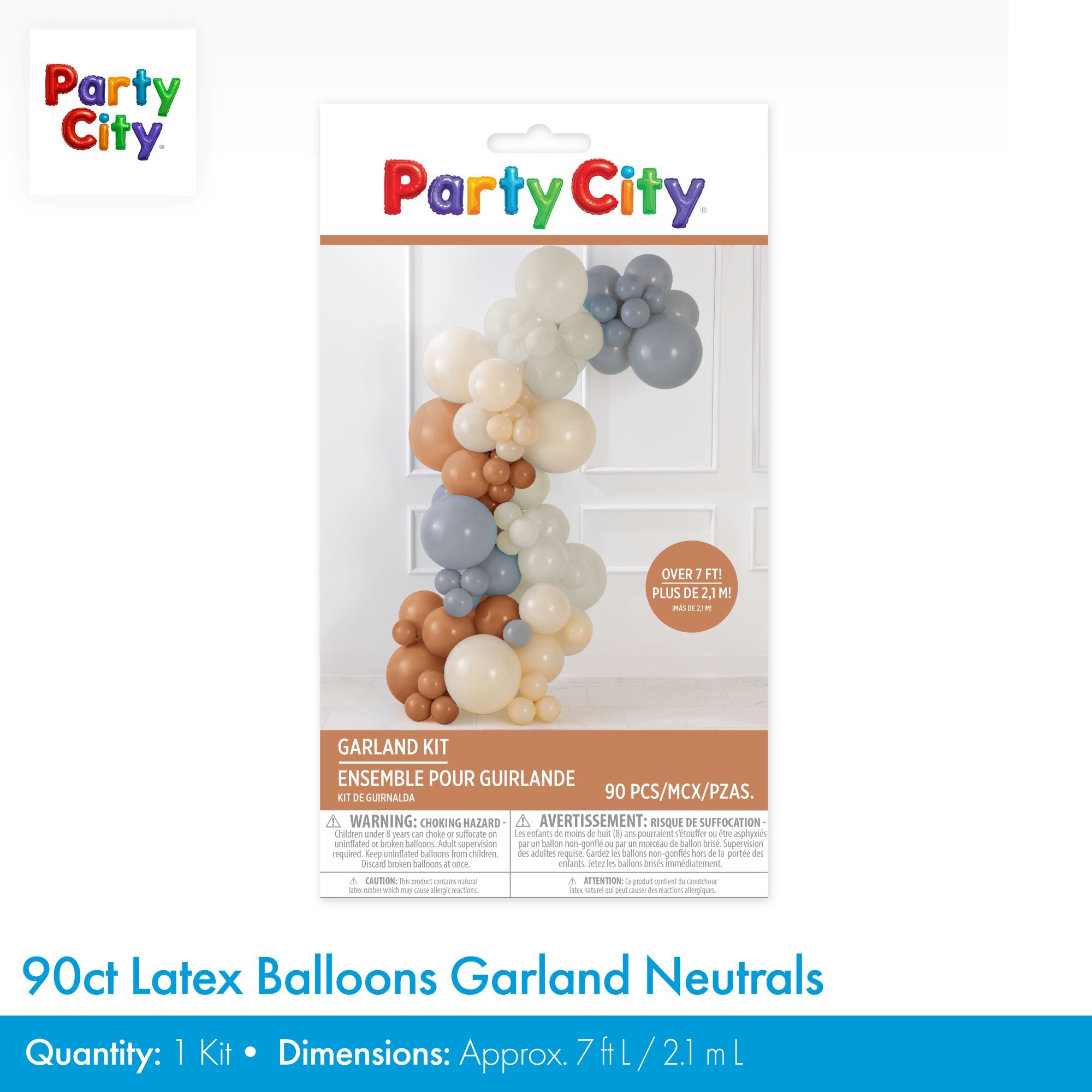 Air-Filled Latex Balloons Garland Neutrals. 90pc - Image 3