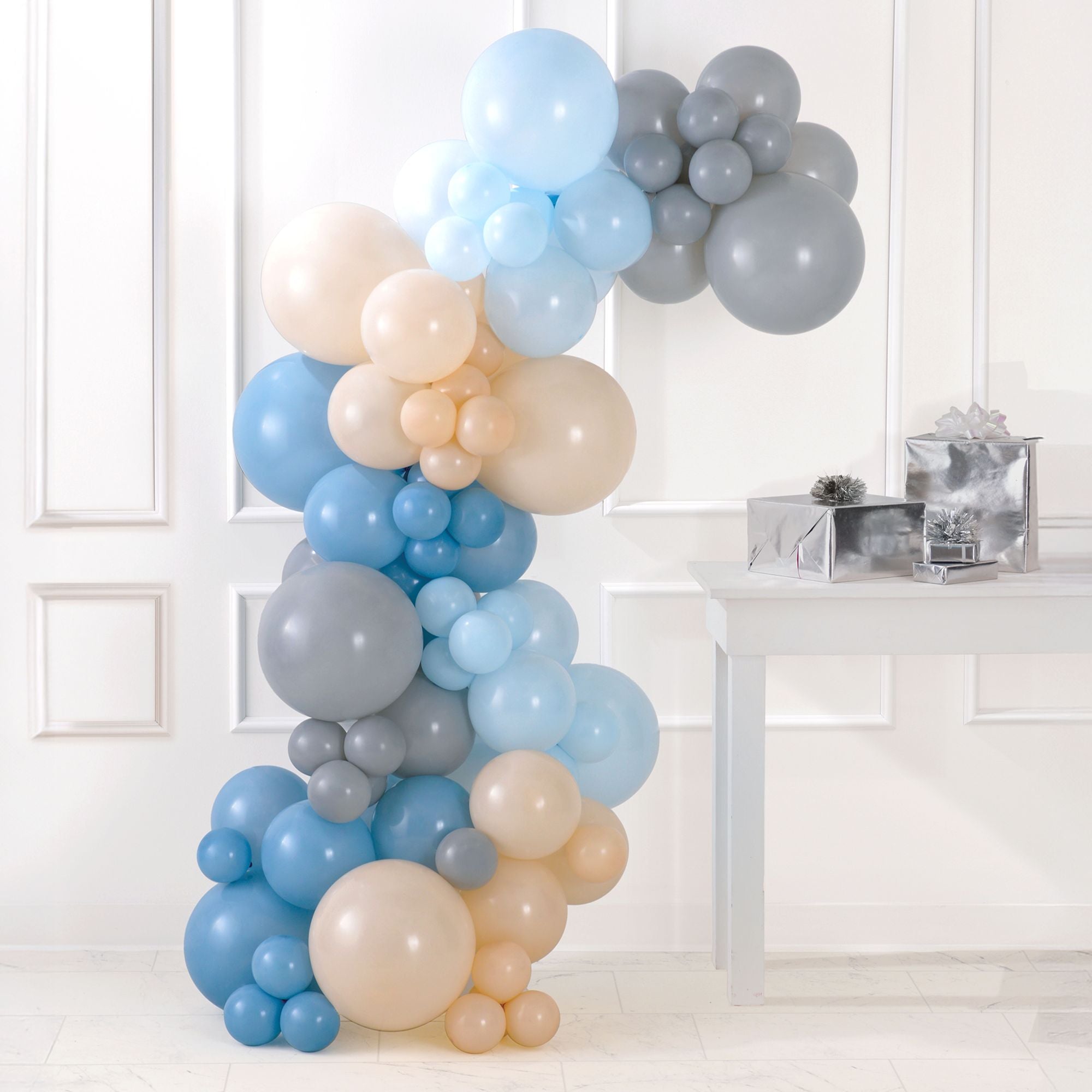 Air-Filled Latex Balloons Garland Muted Cools. 90pc