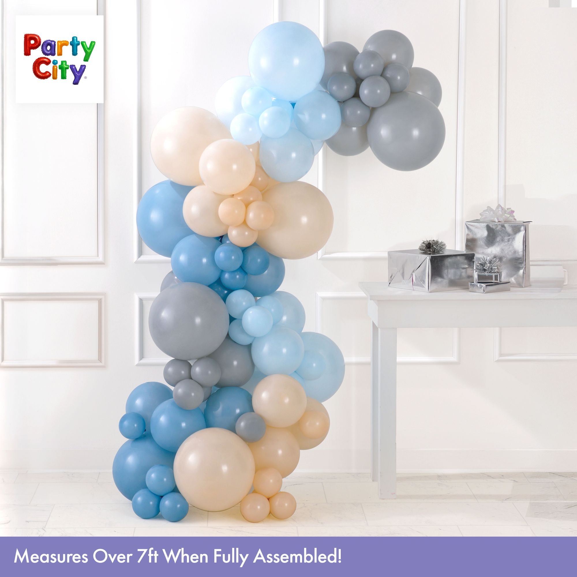 Air-Filled Latex Balloons Garland Muted Cools. 90pc - Image 5