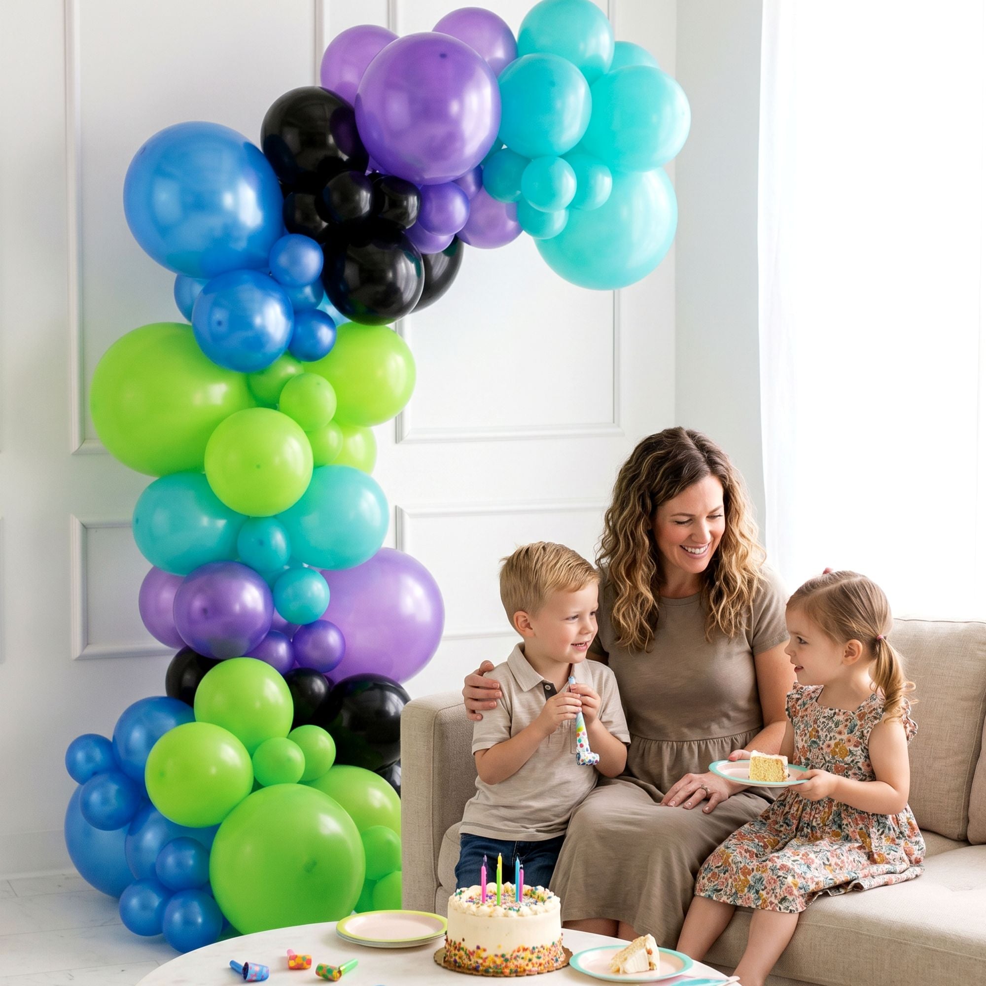 Air-Filled Latex Balloons Garland Cyber Brights. 90pc - Image 2