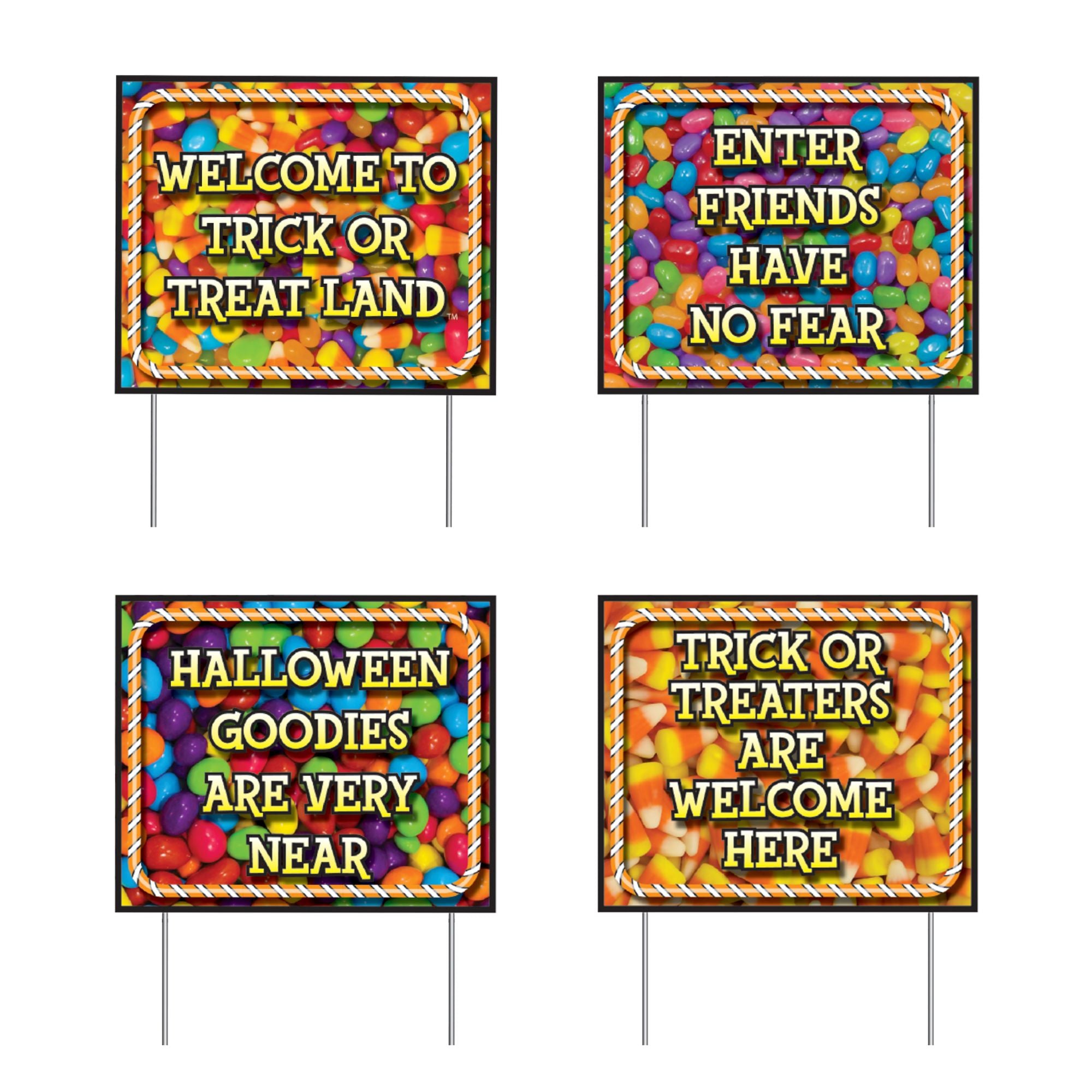 13-inch Trick Or Treat Land Sidewalk Sign Set - 4 Piece - Image 2