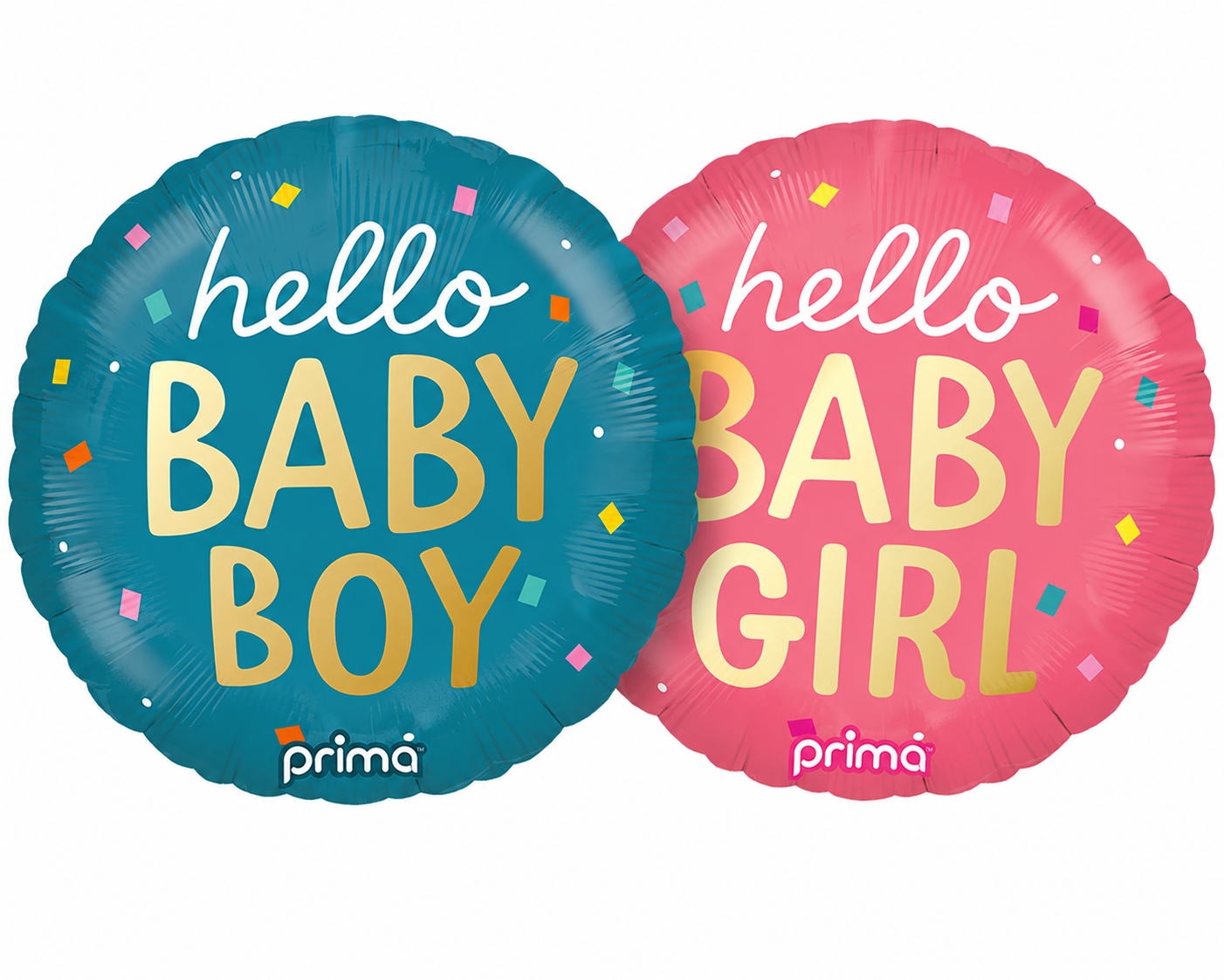 18in Round Hello Baby Foil Balloon. Assorted Colors