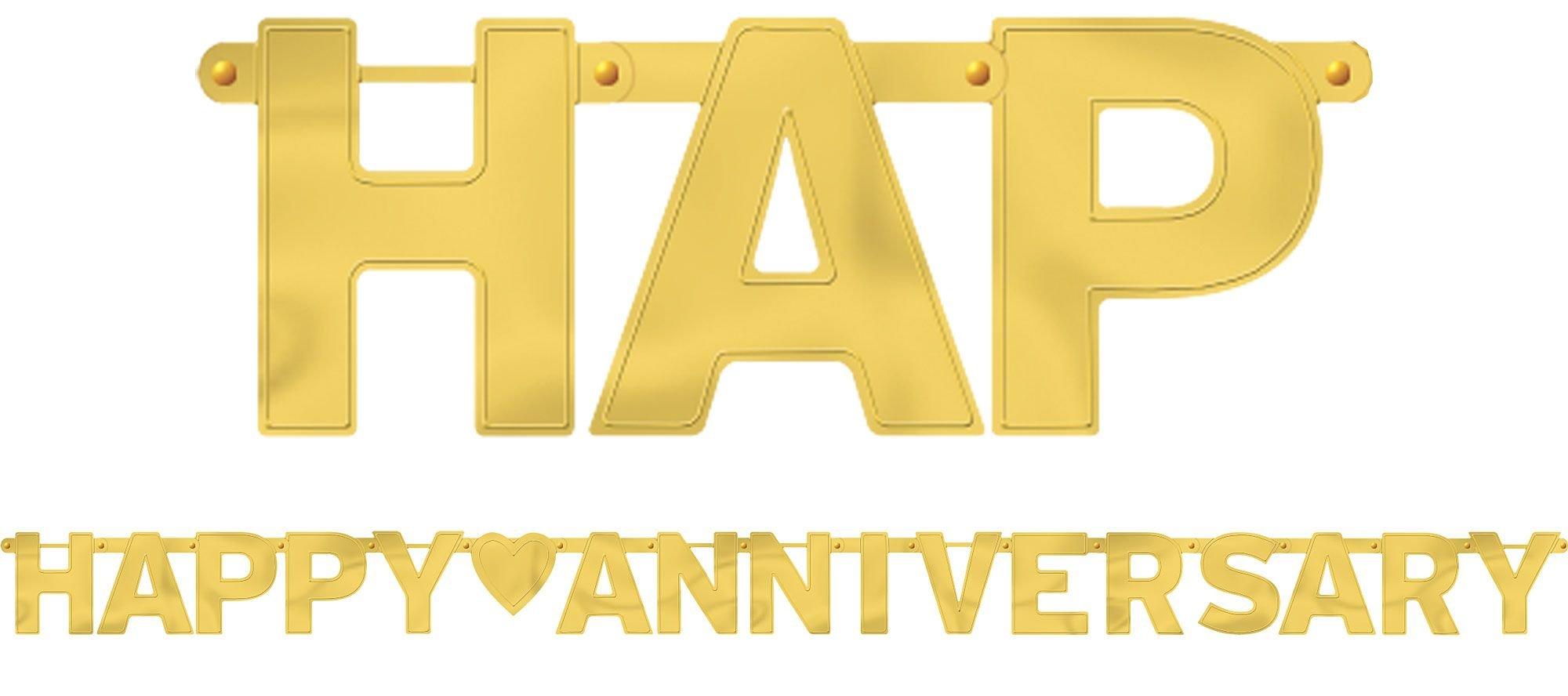 Happy Anniversary Letter Banner. Assorted Colors