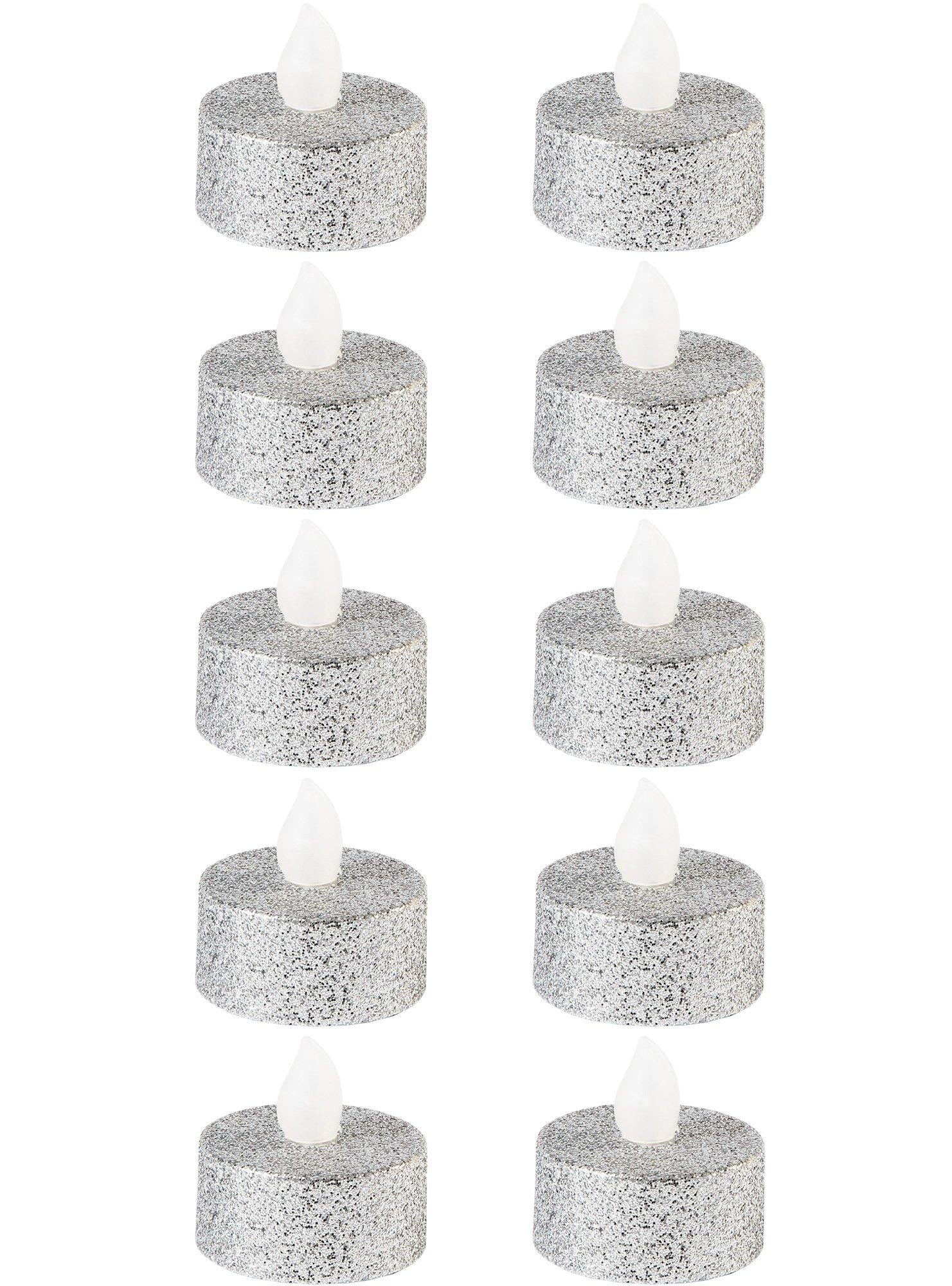 Glitter Tealight Flameless LED Candles. 10ct. Assorted Colors - Image 6