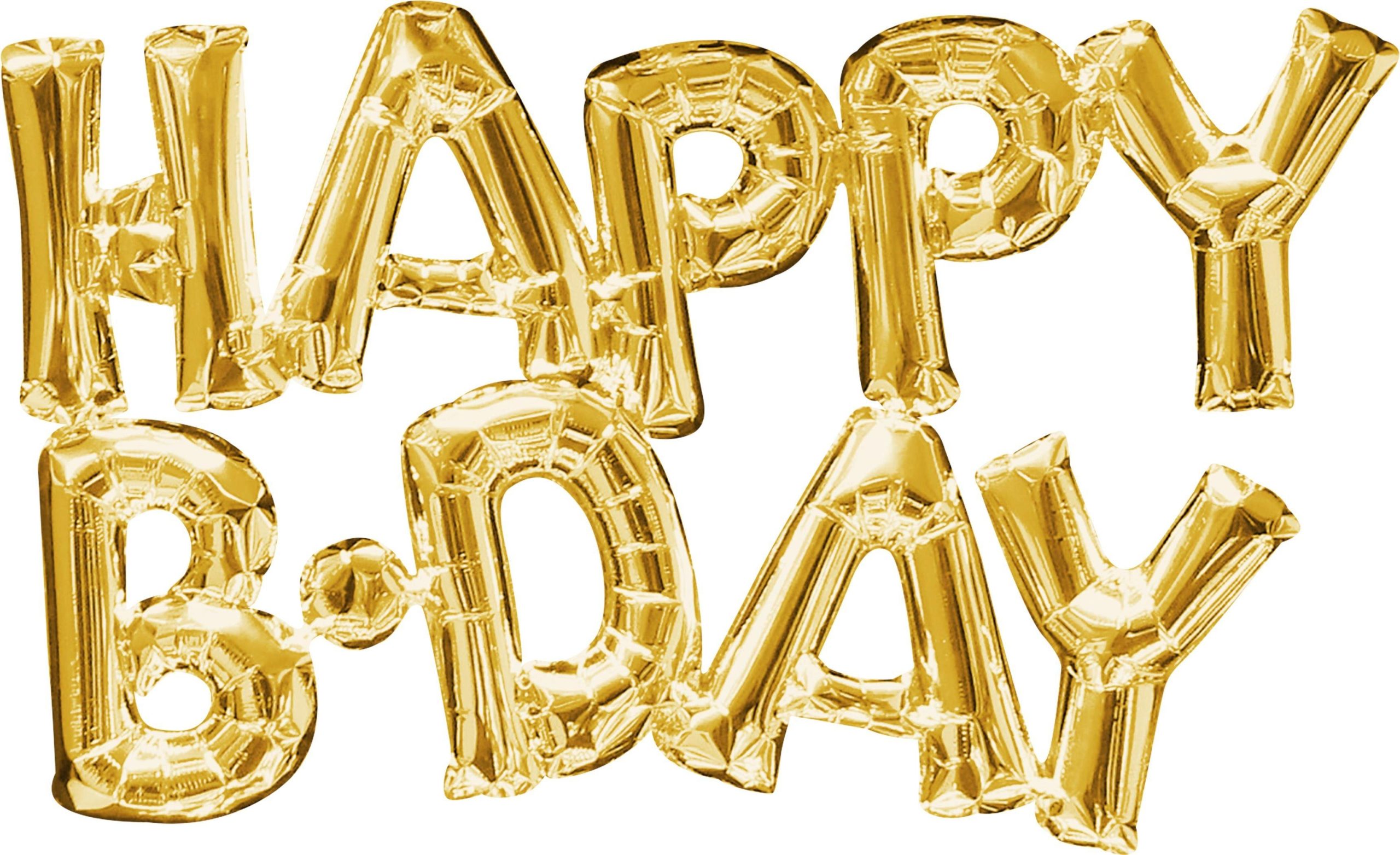 Air-Filled Happy B-Day Letter Balloon Banners. 2pc. Assorted Colors
