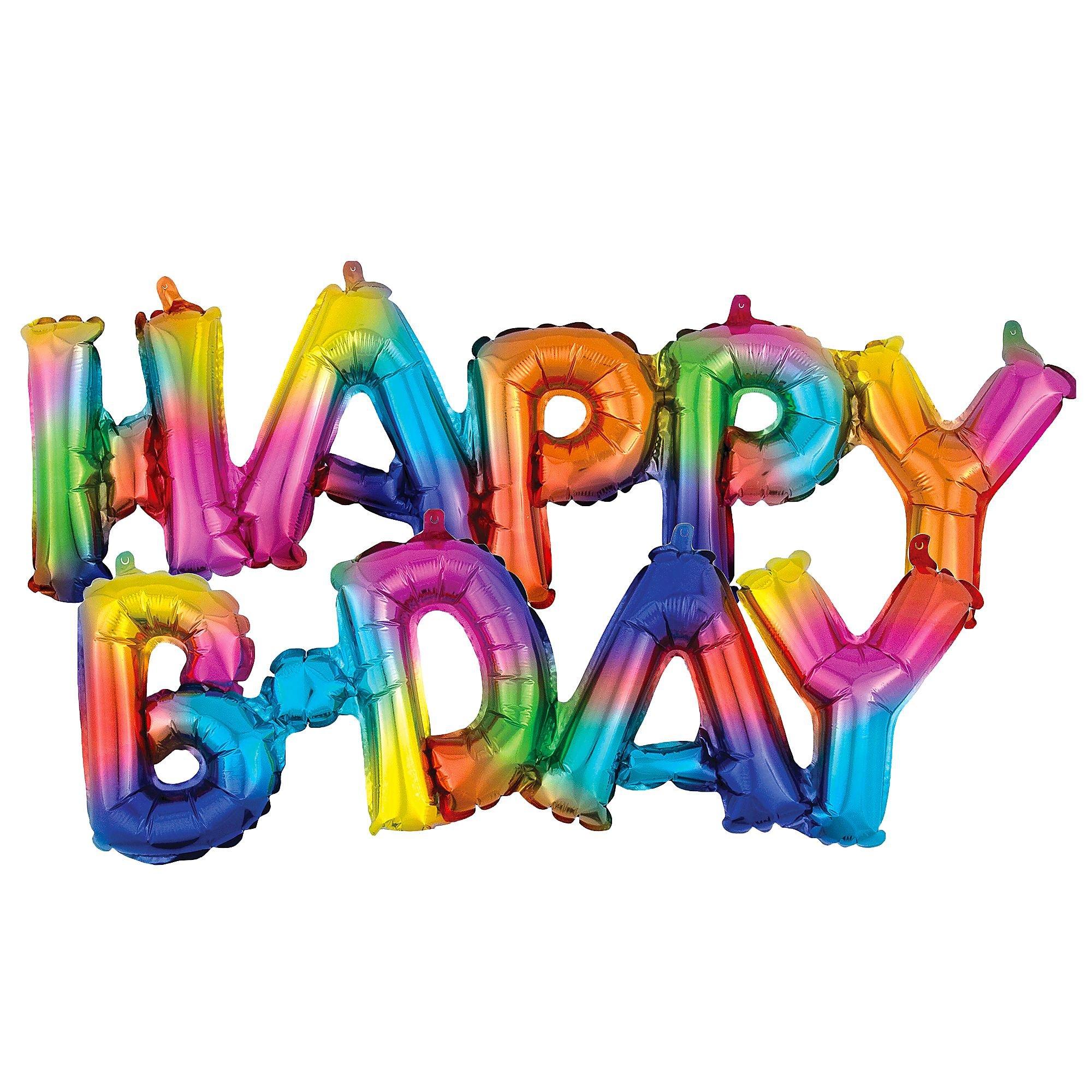 Air-Filled Happy B-Day Letter Balloon Banners. 2pc. Assorted Colors - Image 4