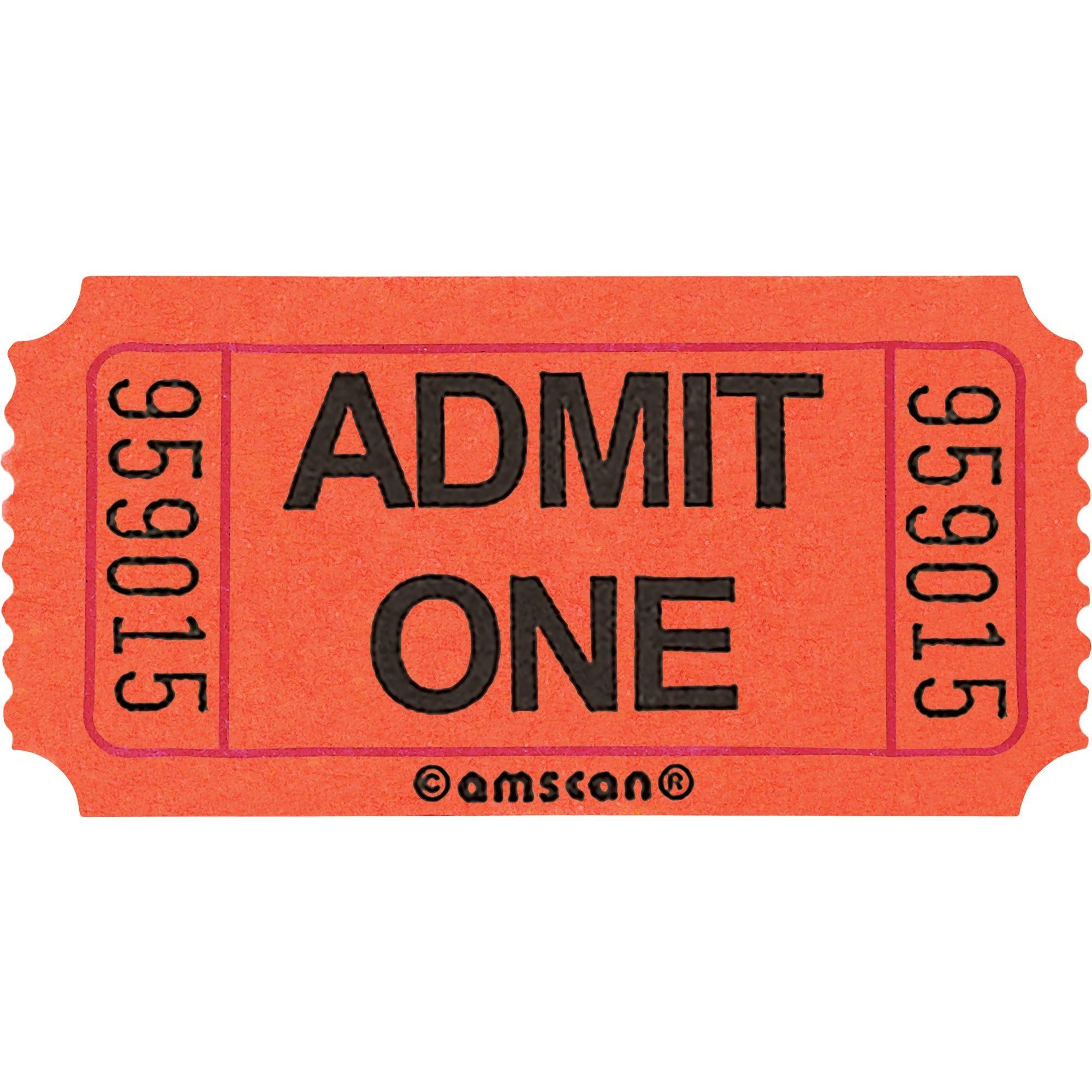 Admit One Single Roll Tickets. 1000ct. Assorted Colors - Image 4