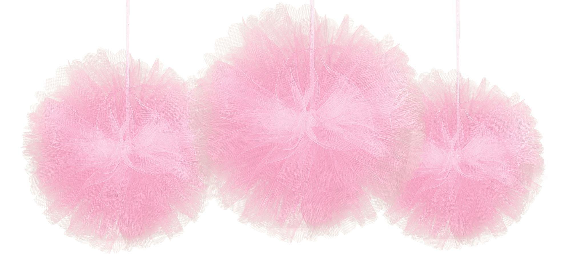 Tulle Tissue Pom Poms. 3ct. Assorted Colors - Image 2