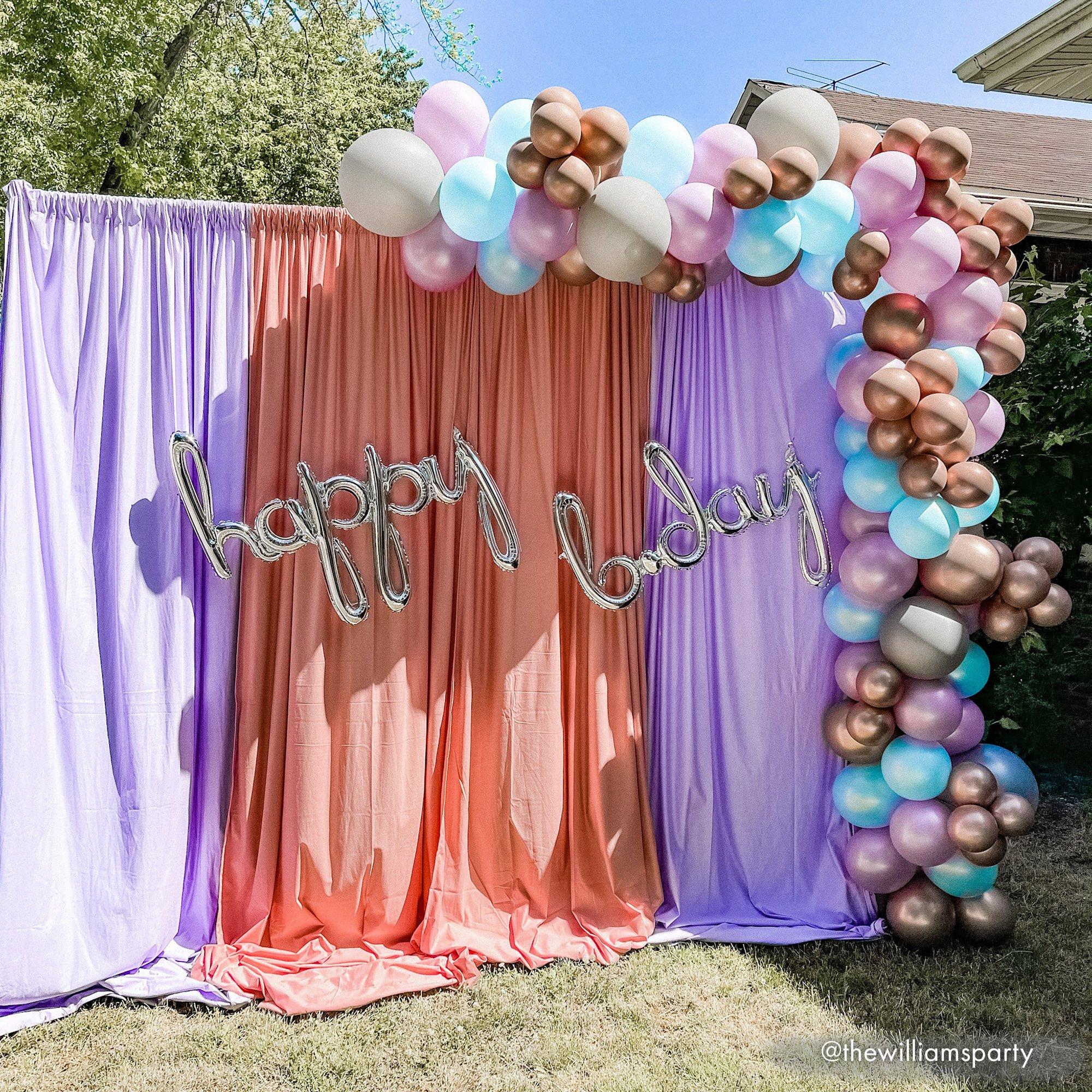 Air-Filled Happy B-Day Cursive Letter Balloon Banners. 2pc. Assorted Colors - Image 10