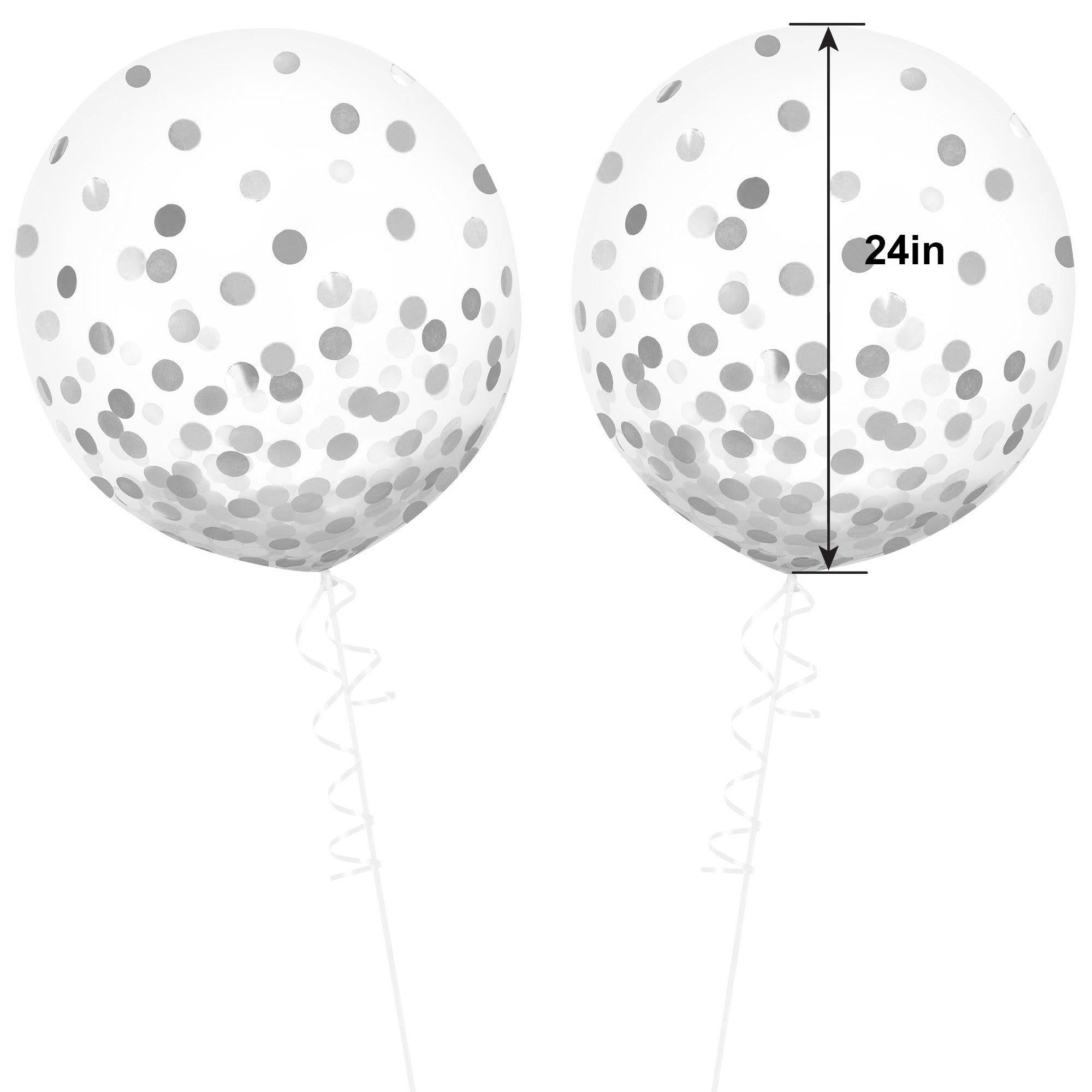 Metallic Confetti Balloons - 24in. 2ct. Assorted Colors - Image 11