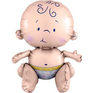 Air-Filled Sitting Welcome Baby Balloon.15in. Assorted Colors
