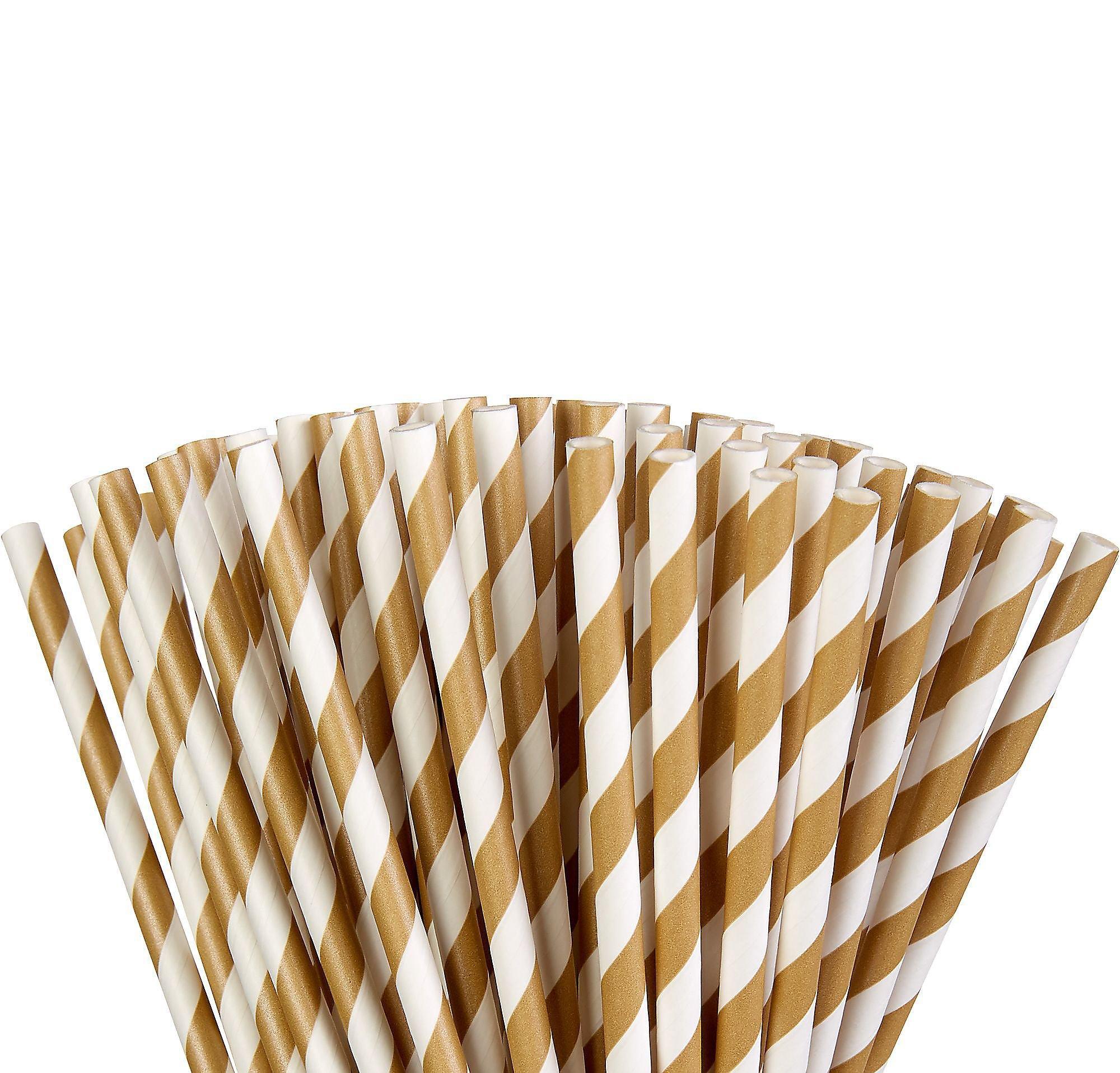 Striped Paper Straws. 7.75in. 50ct. Assorted Colors - Image 2