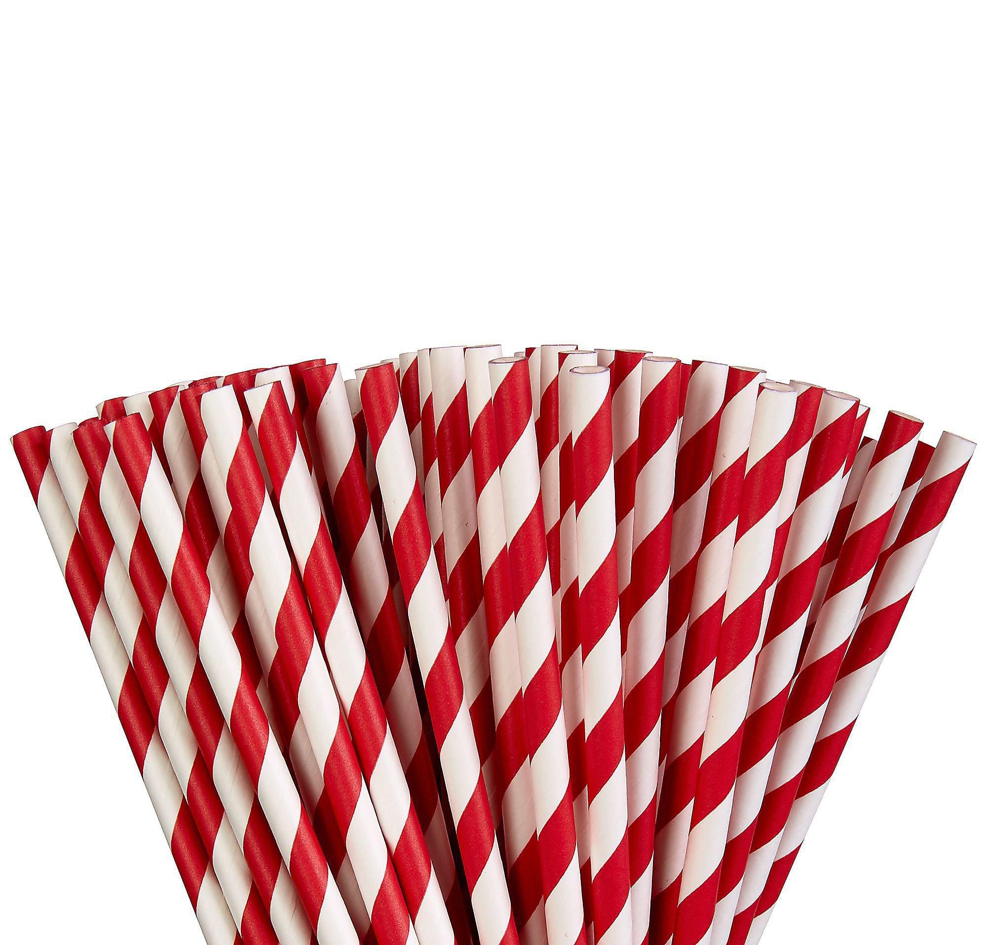 Striped Paper Straws. 7.75in. 50ct. Assorted Colors