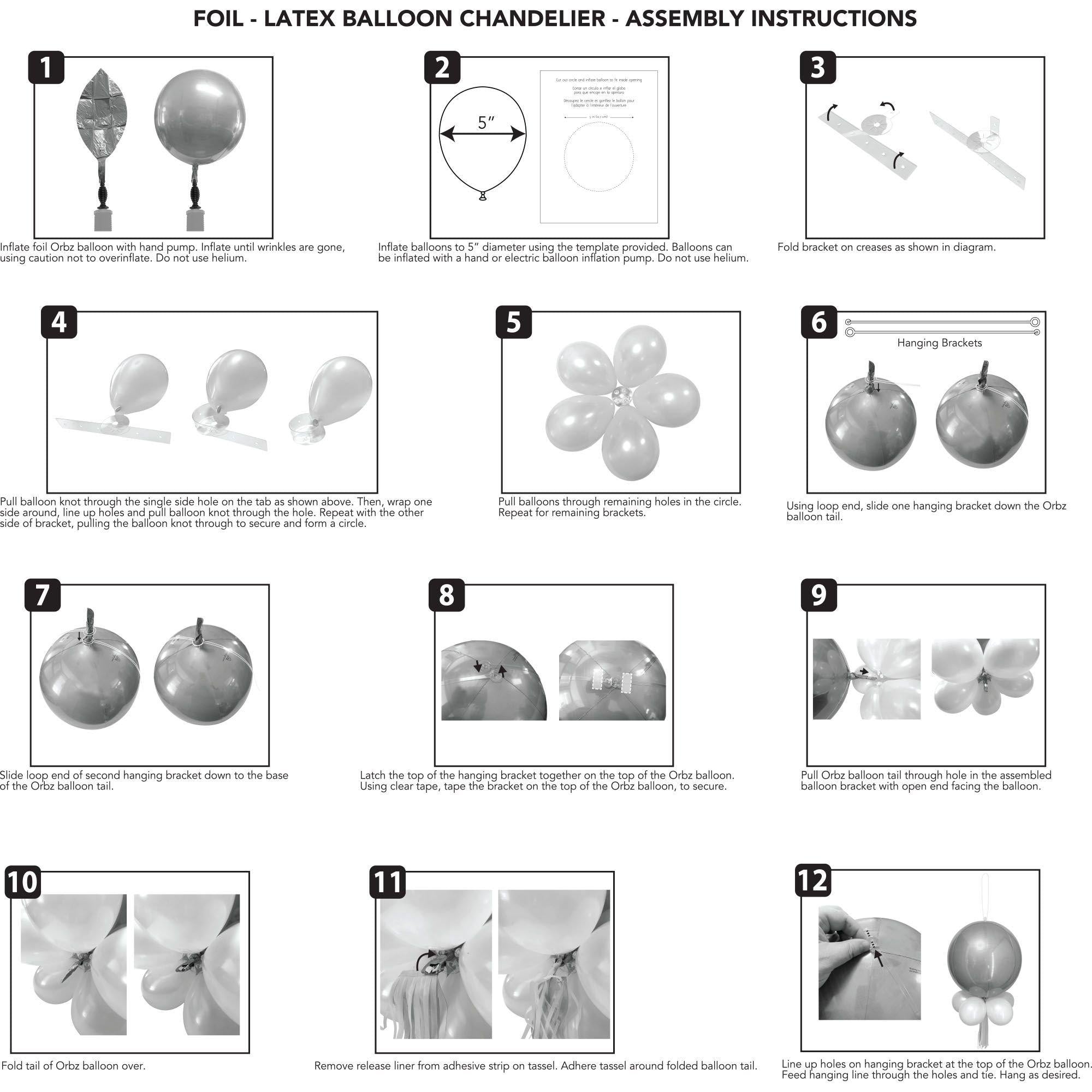 Air-Filled Orbz Foil & Latex Balloon Chandelier Kit. Assorted Colors - Image 7