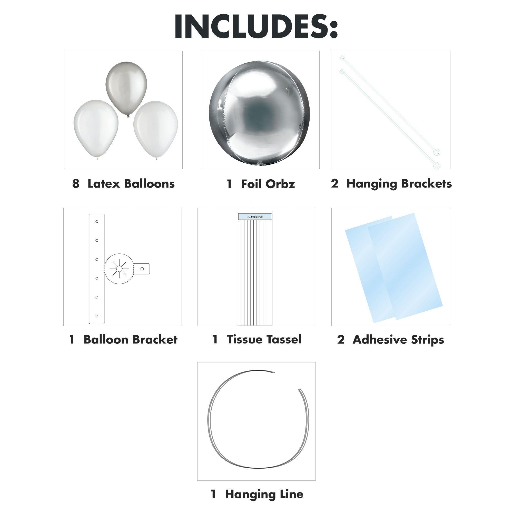 Air-Filled Orbz Foil & Latex Balloon Chandelier Kit. Assorted Colors - Image 9