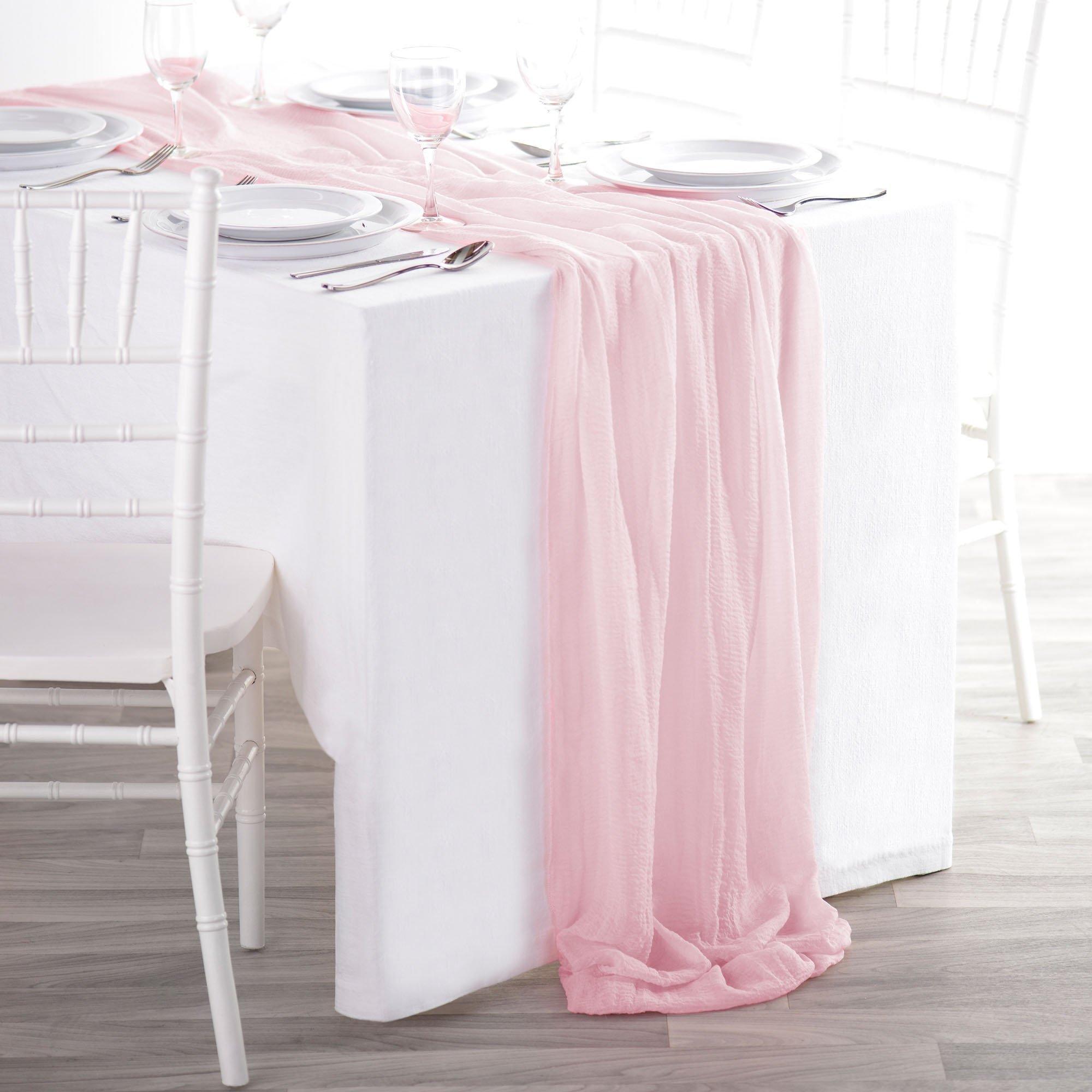 Gauze Fabric Table Runner. 10ft. Assorted Colors - Image 2