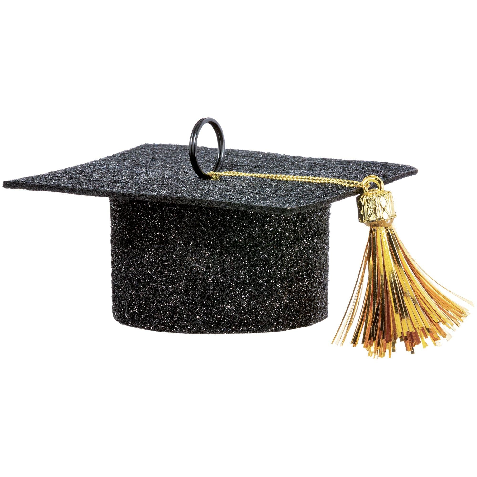 Glitter Graduation Cap Balloon Weight. 5.9oz. Assorted Colors - Image 2