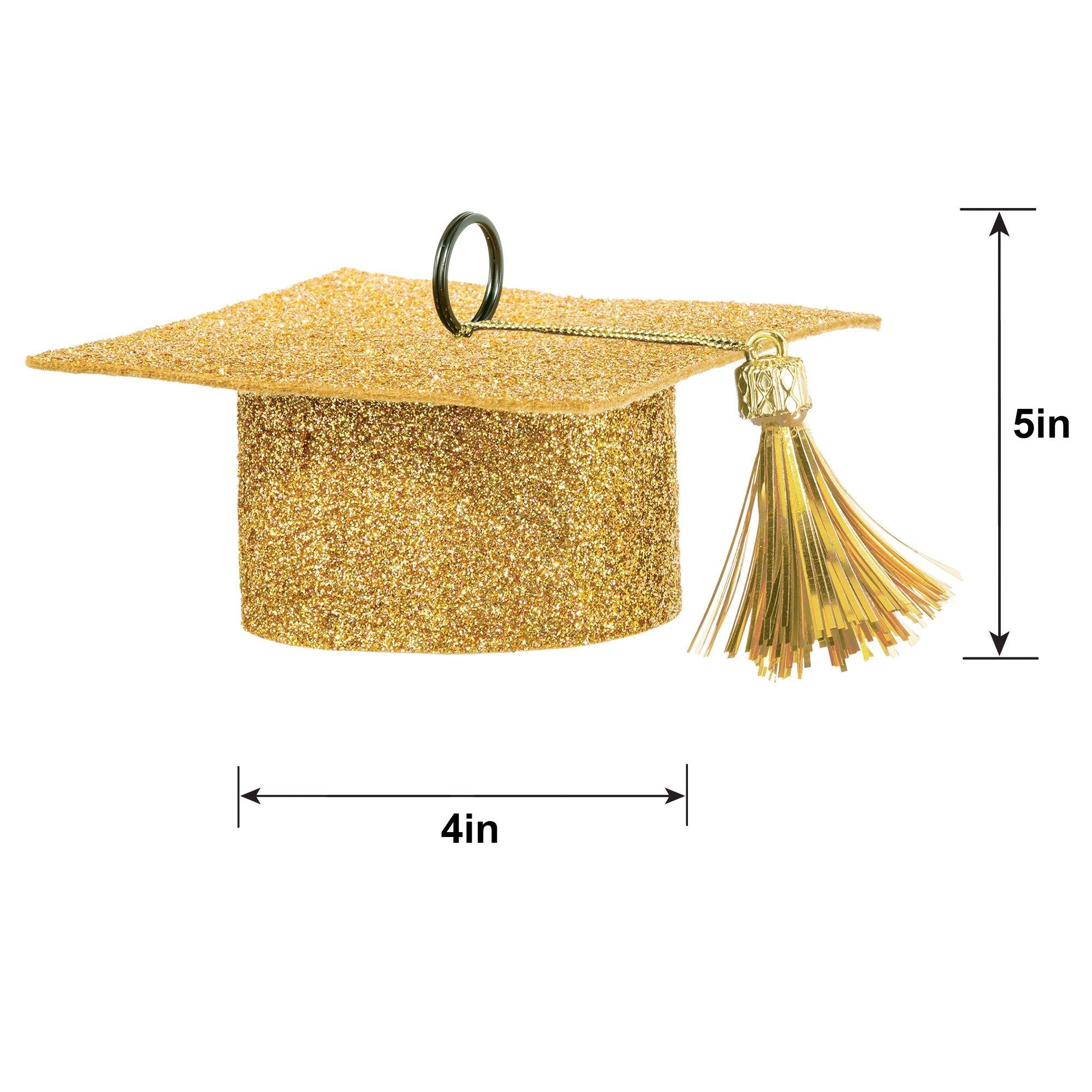 Glitter Graduation Cap Balloon Weight. 5.9oz. Assorted Colors - Image 9