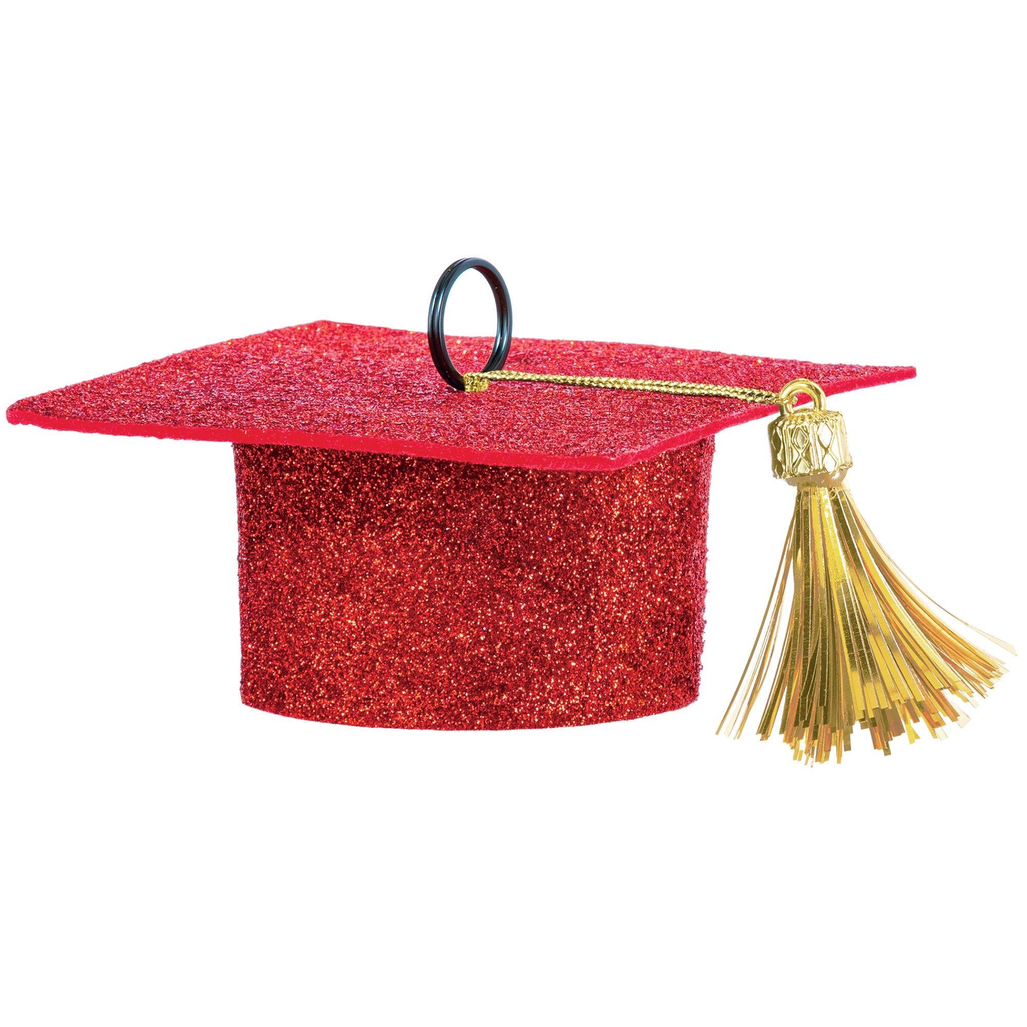 Glitter Graduation Cap Balloon Weight. 5.9oz. Assorted Colors - Image 4