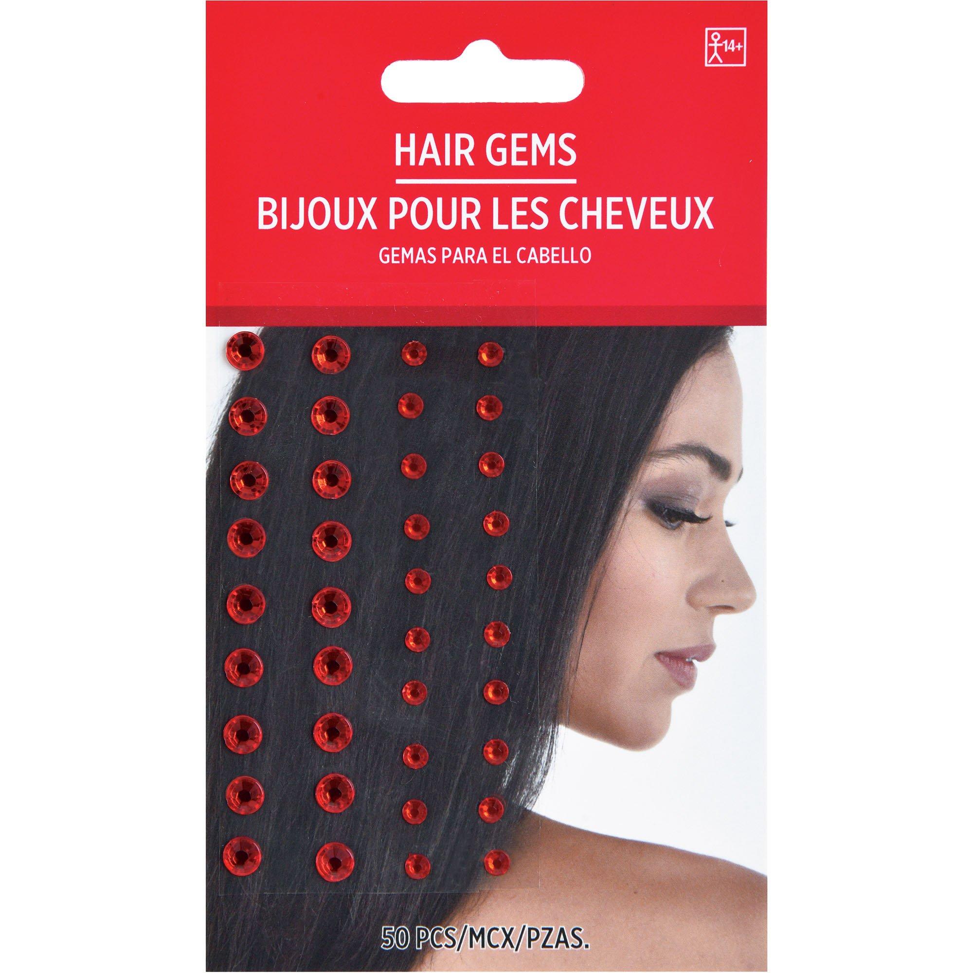 Hair Gems. 50pc. Assorted Colors - Image 2