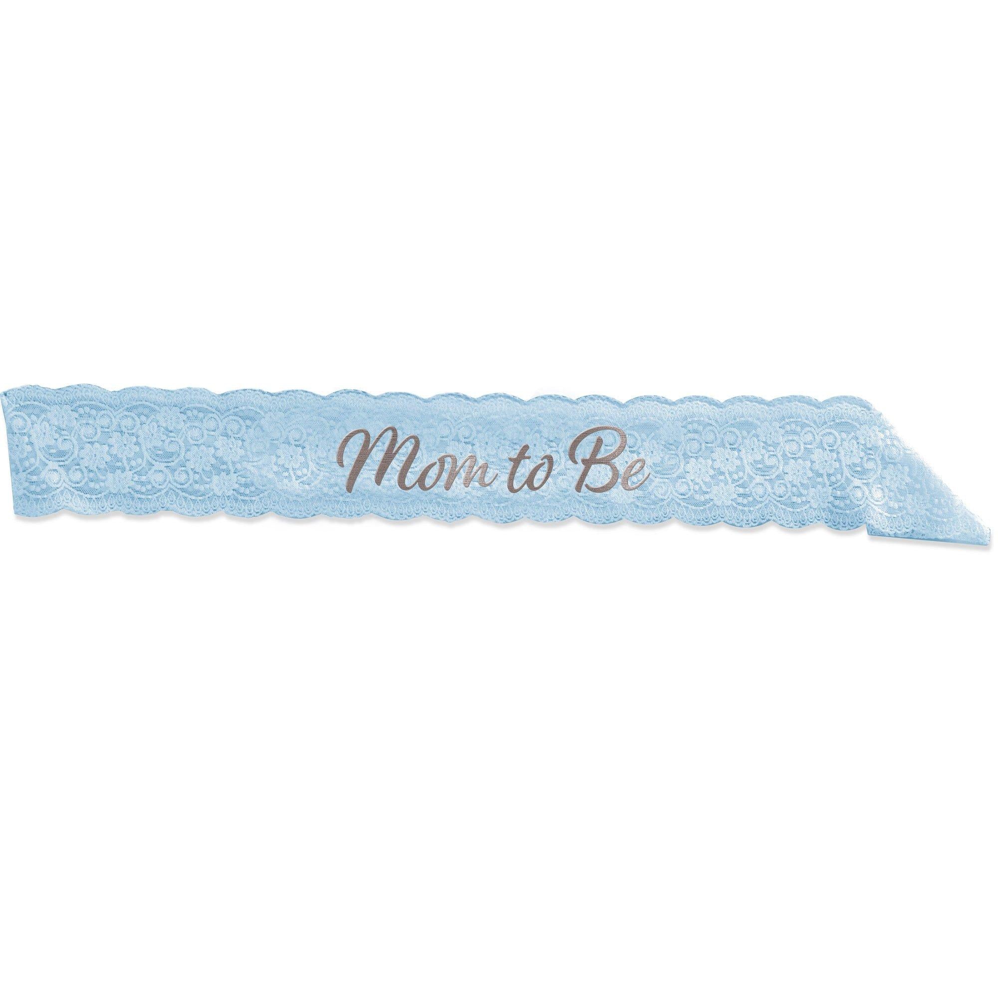 Pink Lace Mom to Be Sash. 28.5in. Assorted Colors