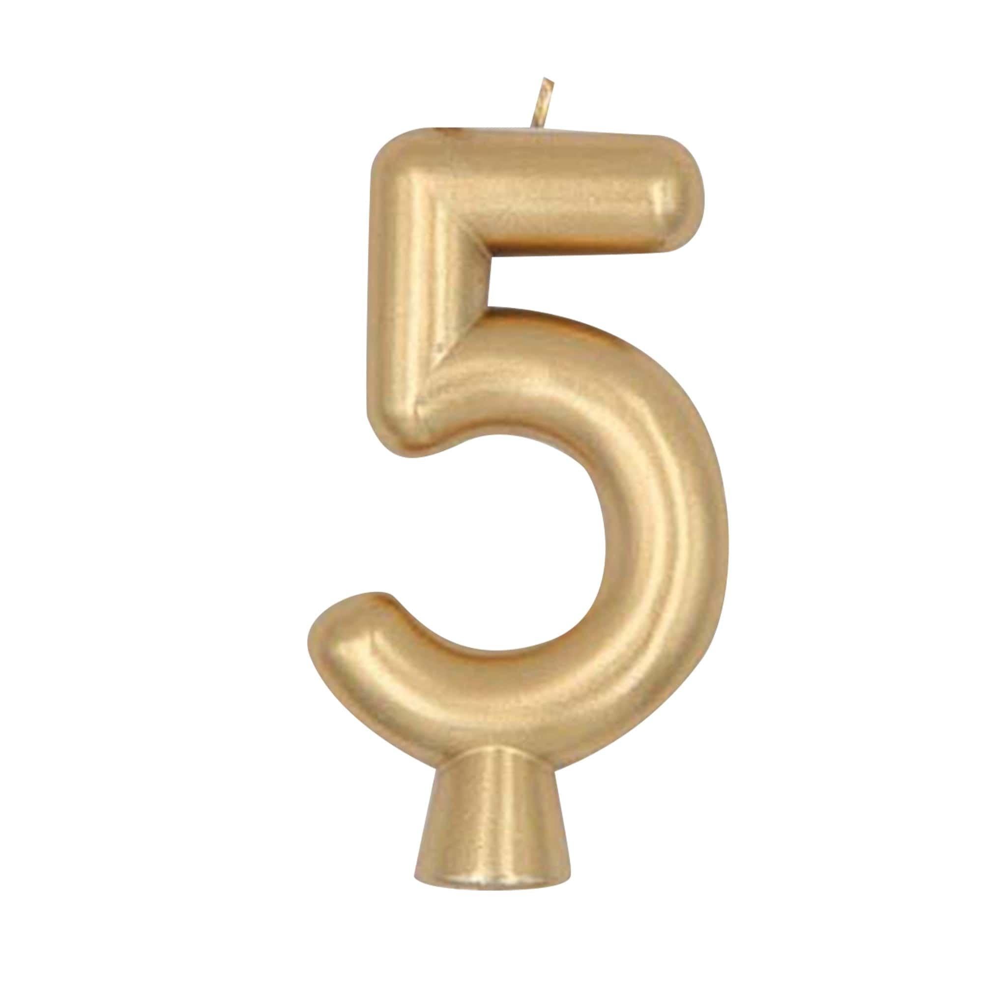 Birthday Number (0-9) Candle Gold Metallic. Assorted Colors - Image 11