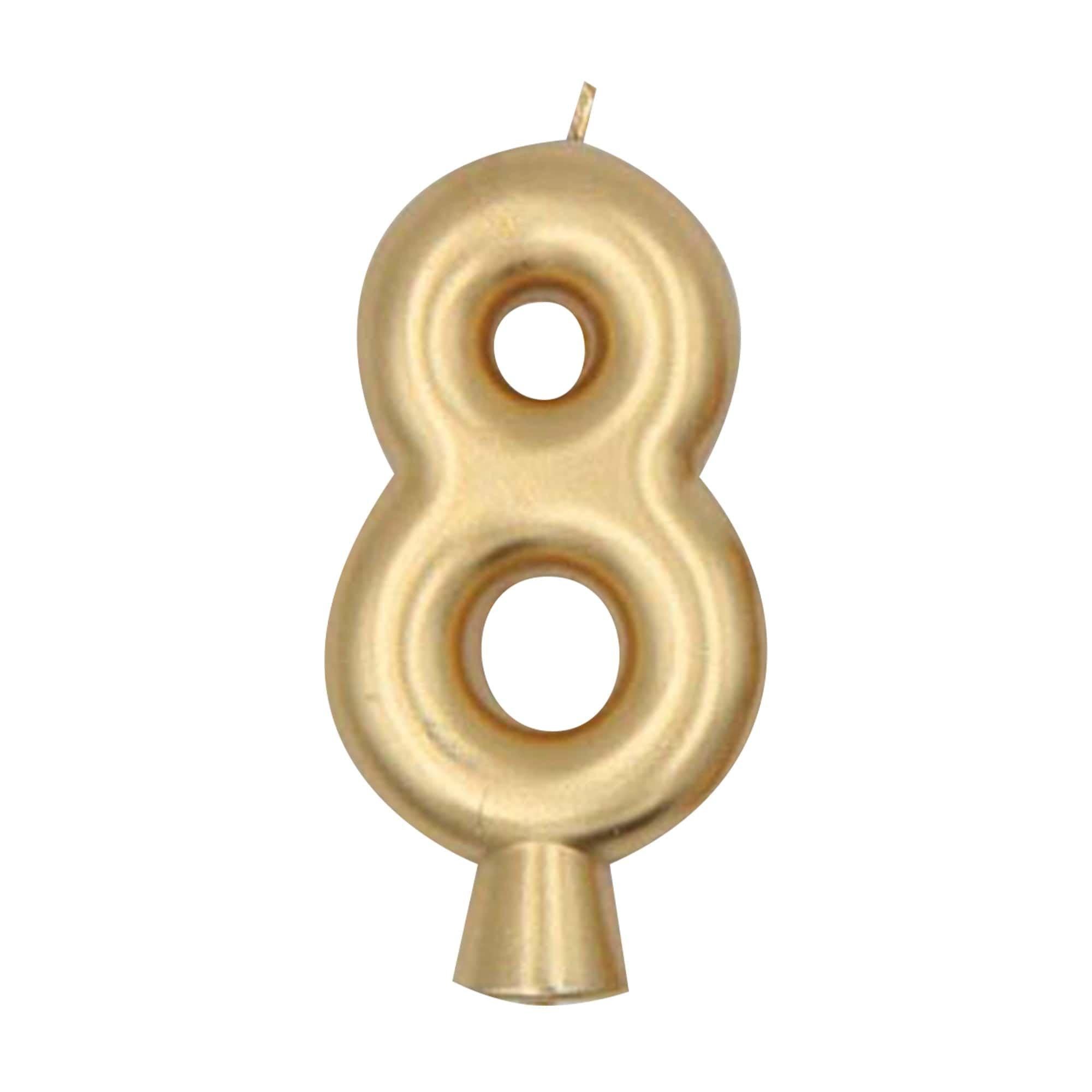 Birthday Number (0-9) Candle Gold Metallic. Assorted Colors - Image 15