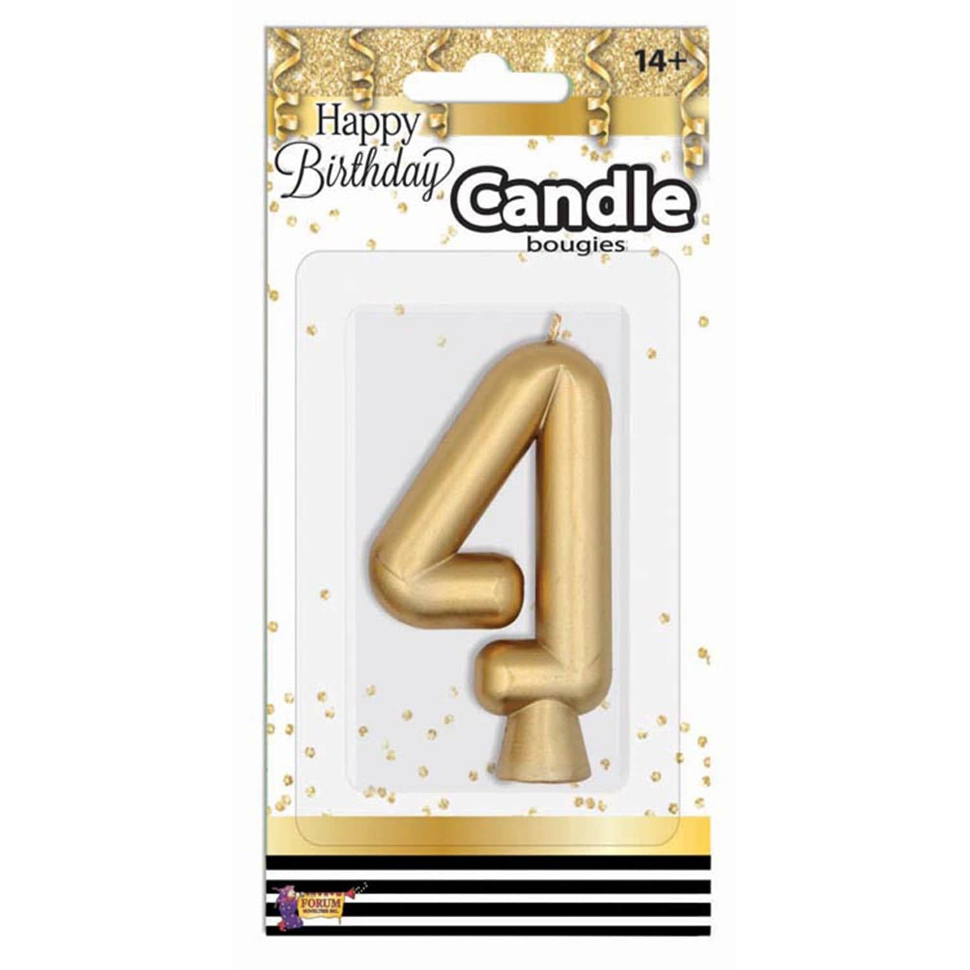 Birthday Number (0-9) Candle Gold Metallic. Assorted Colors - Image 10
