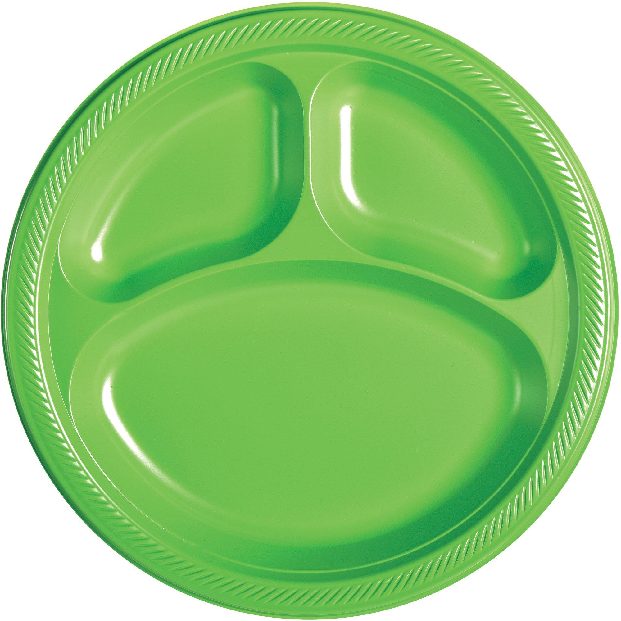 Plastic Divided Dinner Plates. 10.25in. Assorted Colors. Multiple Counts - Image 16