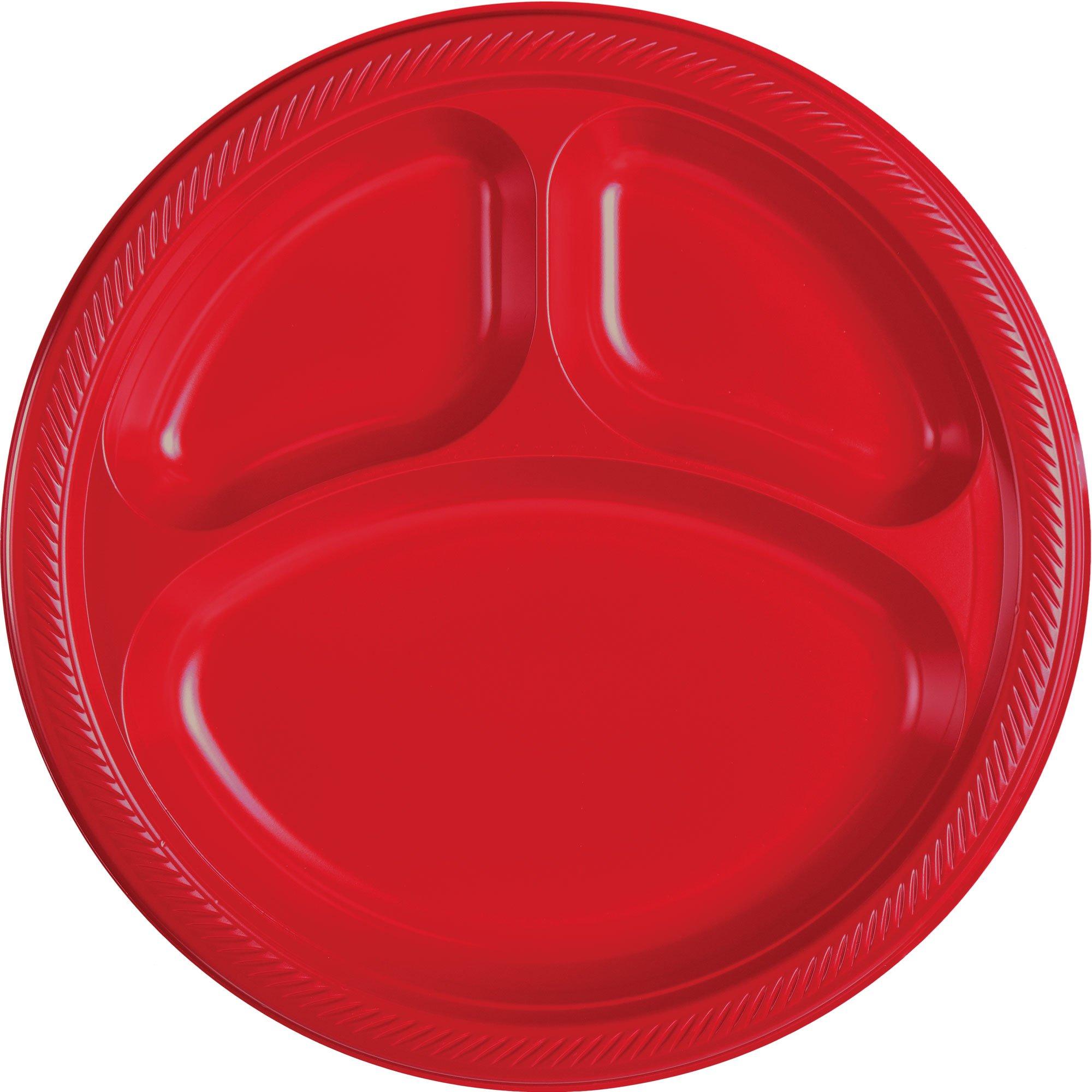 Plastic Divided Dinner Plates. 10.25in. Assorted Colors. Multiple Counts - Image 26