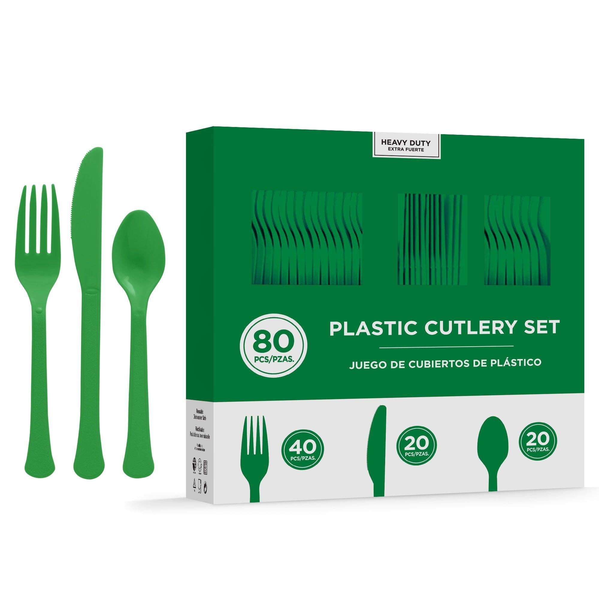 Heavy-Duty Plastic Cutlery Set. Assorted Colors. Multiple Guest Counts - Image 18
