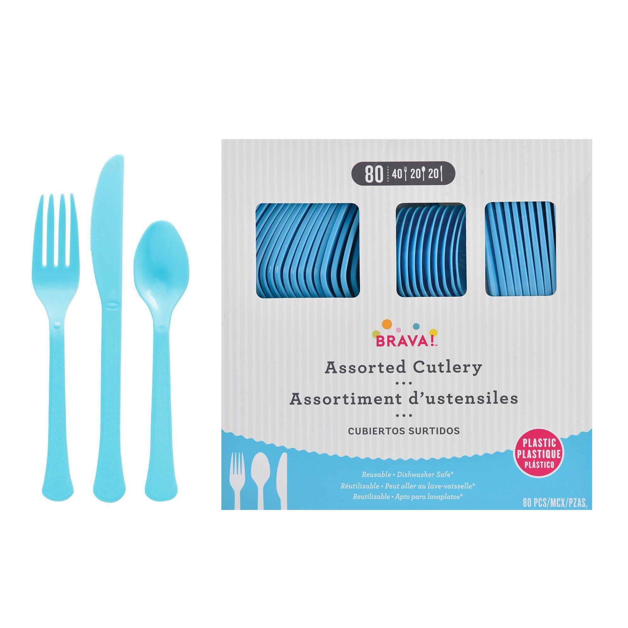 Plastic Cutlery Set. Assorted Colors. Multiple Guest Counts - Image 4