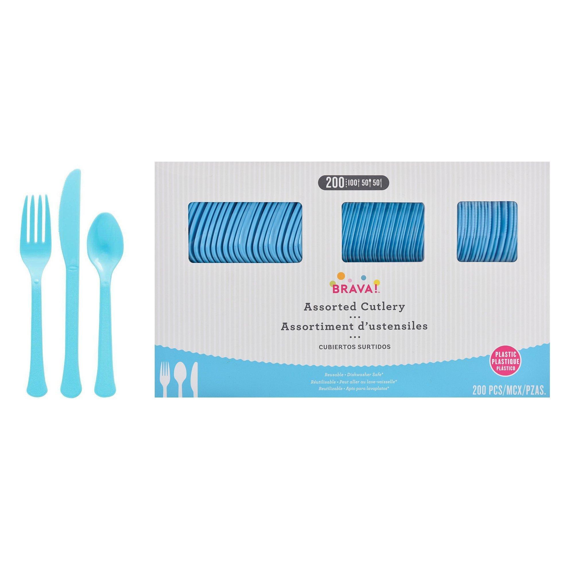 Plastic Cutlery Set. Assorted Colors. Multiple Guest Counts - Image 5