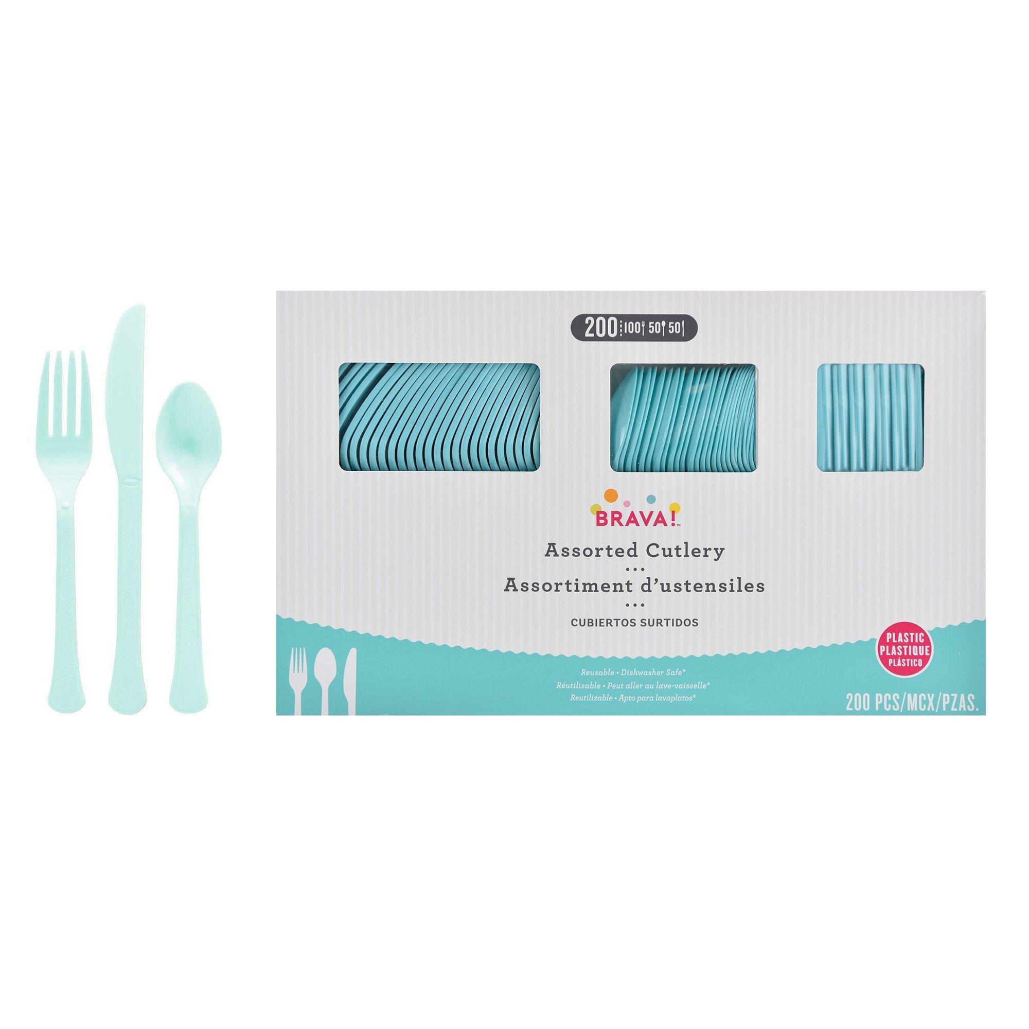 Plastic Cutlery Set. Assorted Colors. Multiple Guest Counts - Image 27