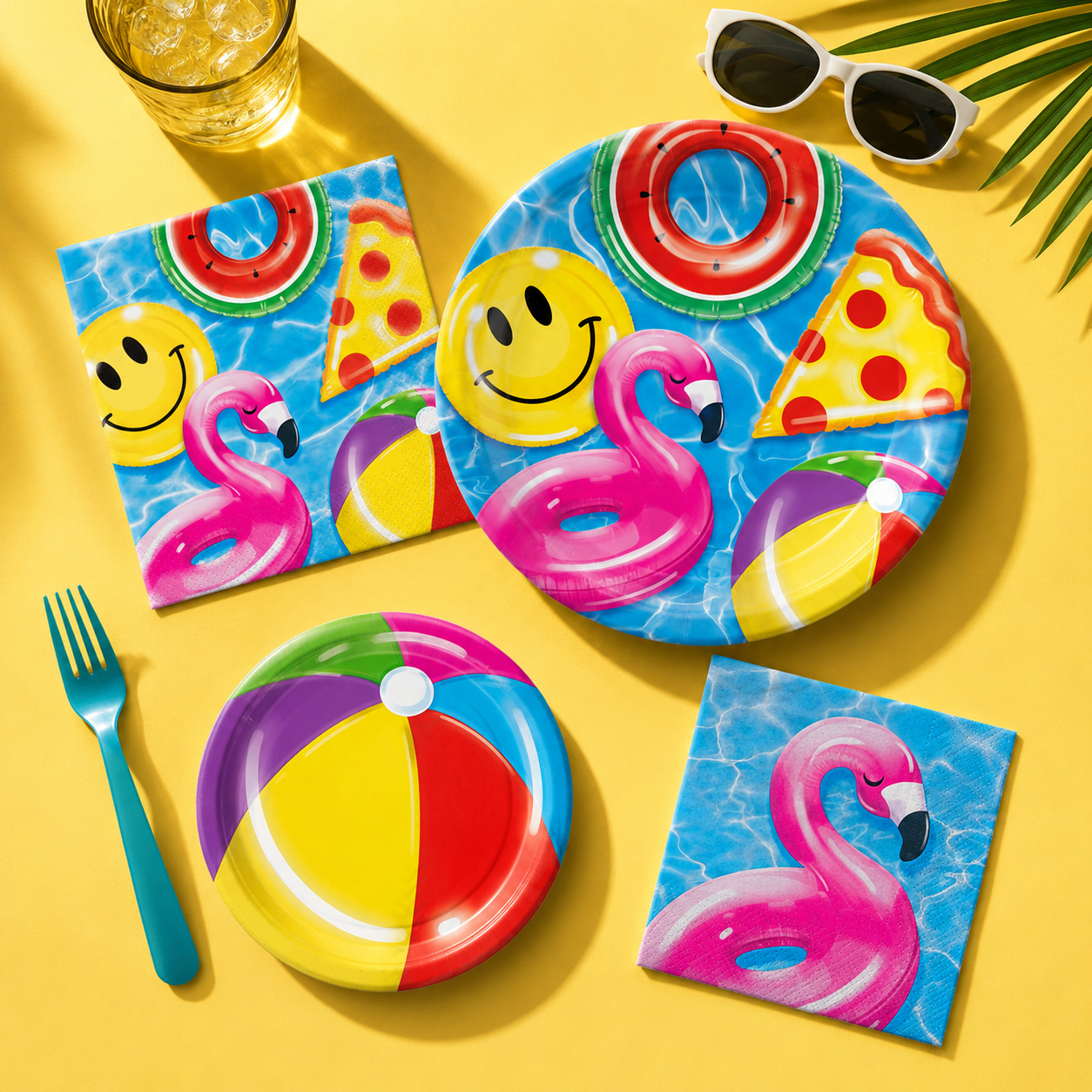 Cool Pool Party Paper Dinner Plates. 10in. 8ct - Image 3