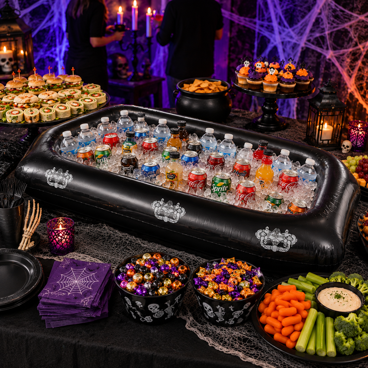 Halloween Inflatable Coffin Buffet Cooler. 52in
