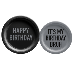 It's My Birthday Bruh Paper Plate. 8ct. Assorted Options