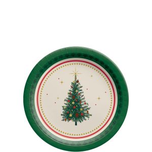 Elegant Evergreen Plate. 8ct. Assorted Options