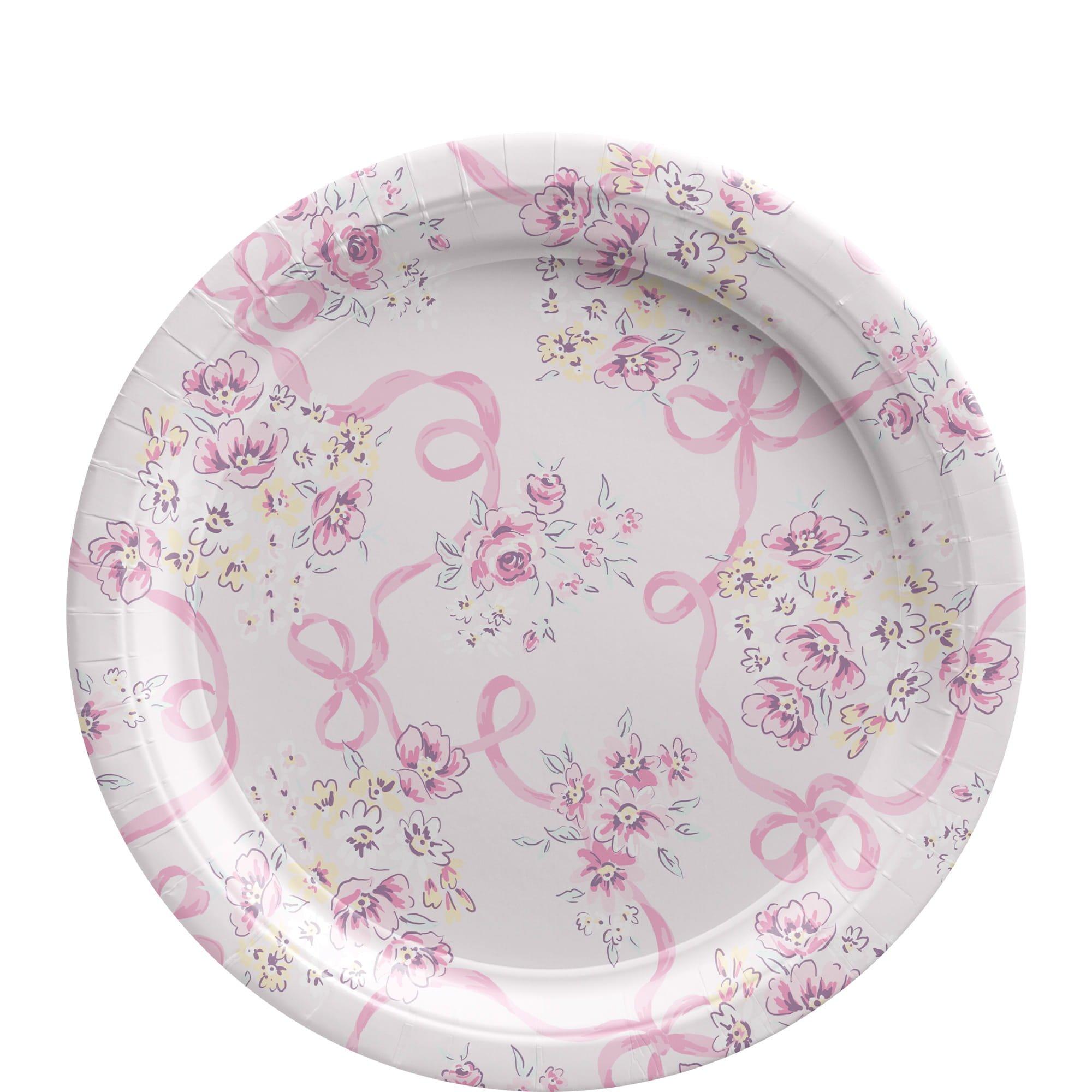 Ribbon and Rose Paper Plates. 8ct. Assorted Options - Image 2