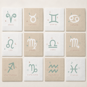 Mystical Astrology Beverage Napkins. 16ct. Assorted Options