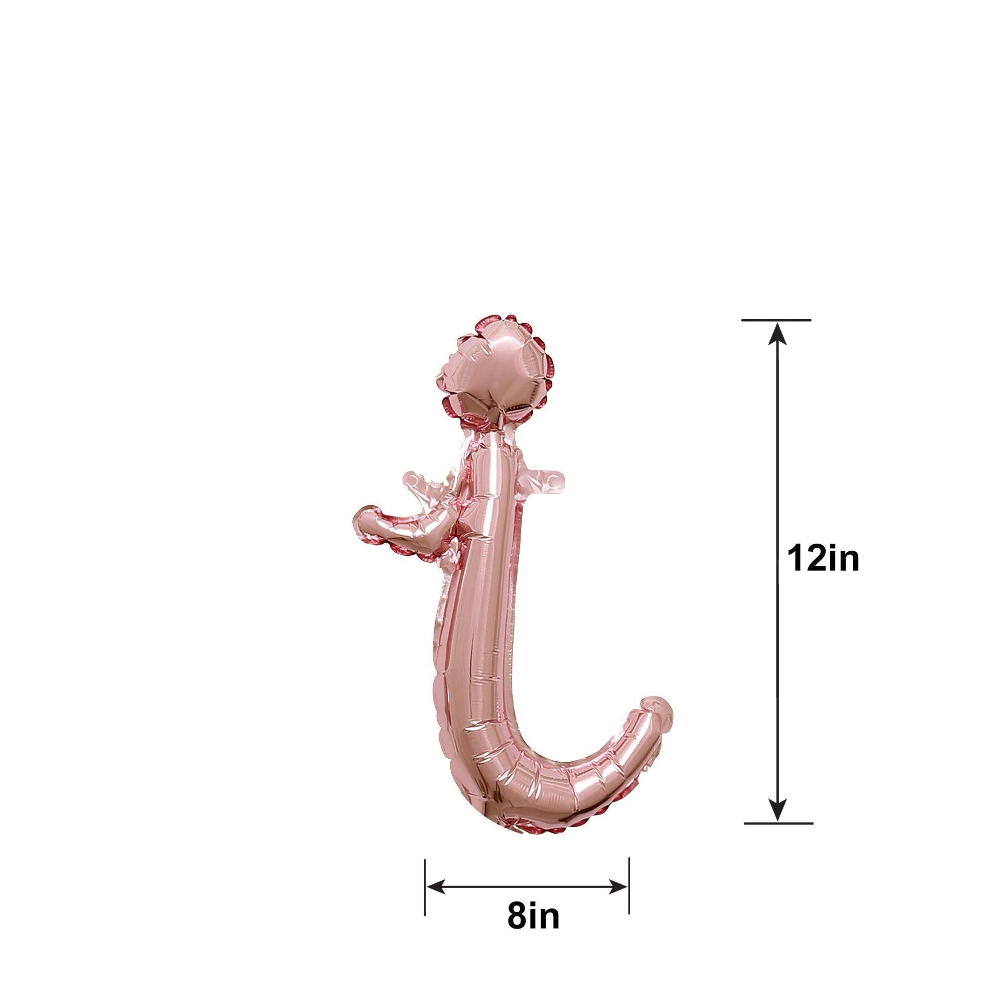 Air-Filled Rose Gold Lowercase Cursive Letter (A-Z) Foil Balloon. 10in x 8in - Image 28