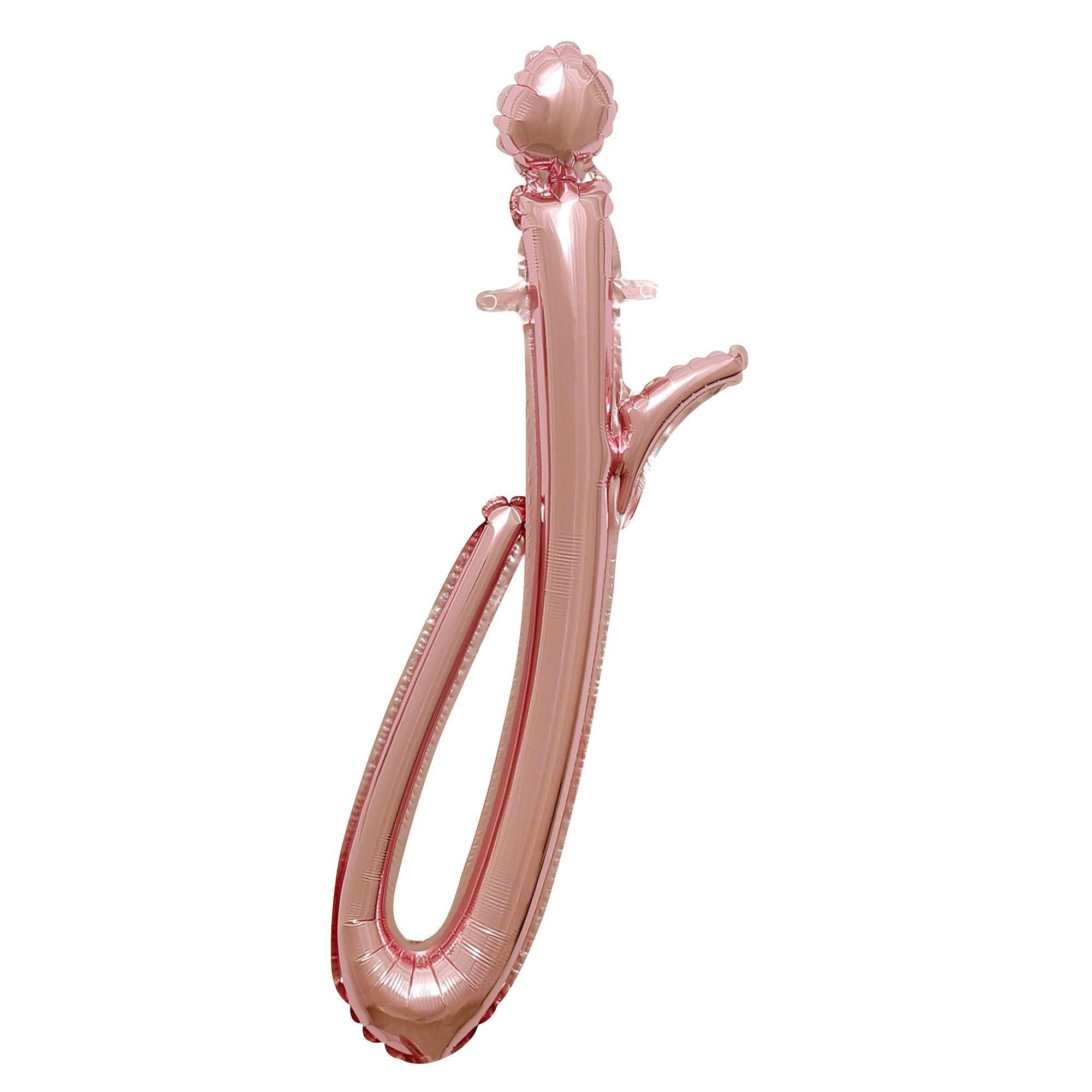 Air-Filled Rose Gold Lowercase Cursive Letter (A-Z) Foil Balloon. 10in x 8in - Image 29