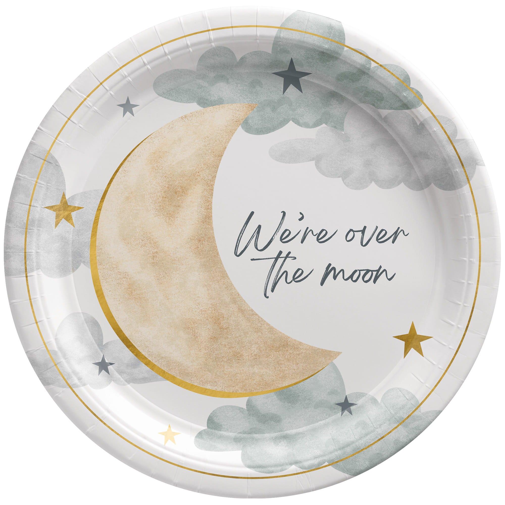 Over the Moon Baby Shower Paper Plates. 8ct. Assorted Options - Image 4
