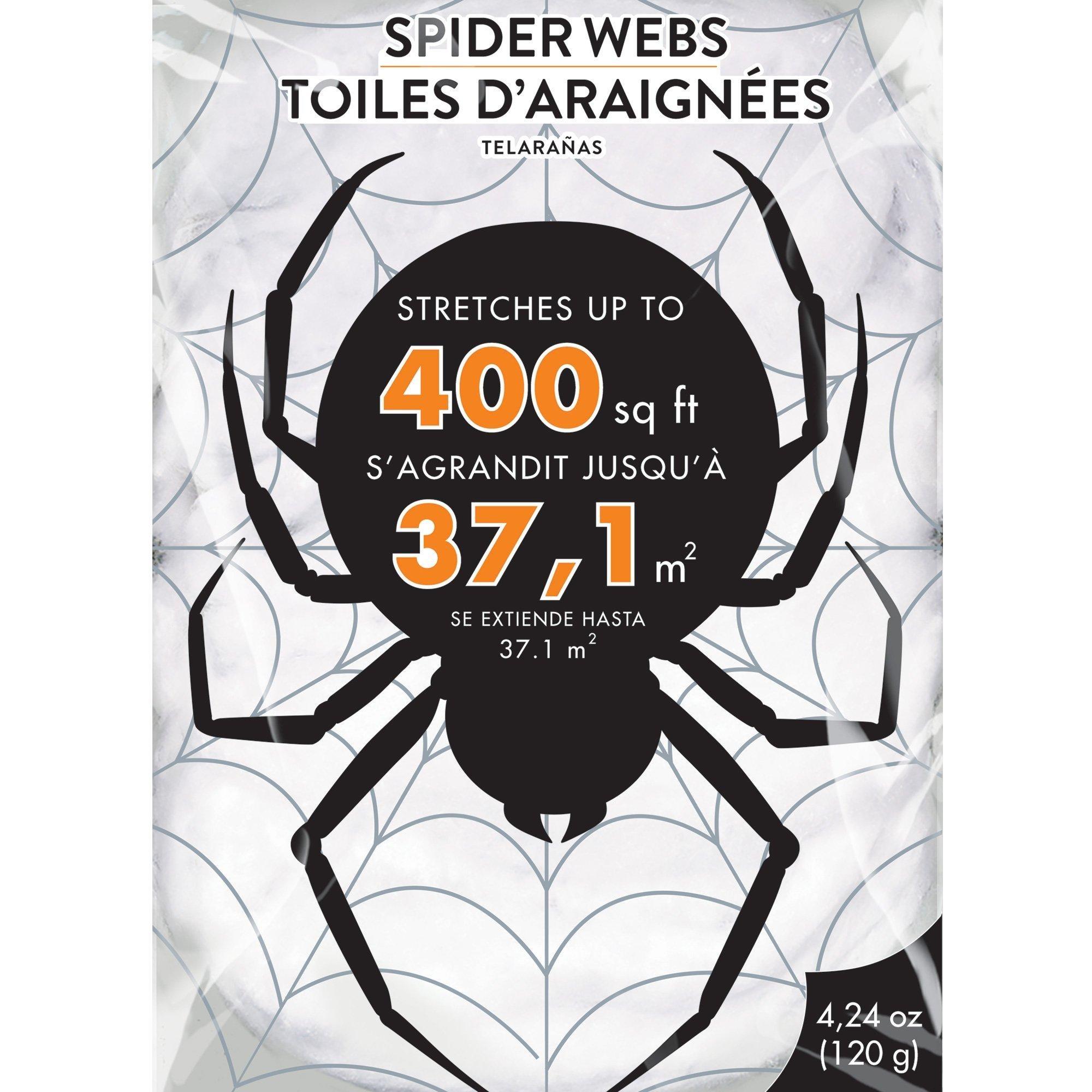 White Stretch Spider Web. Multiple Coverage