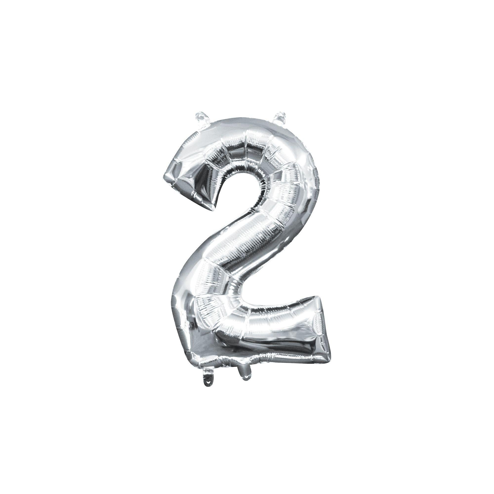 13in Air-Filled Silver Number (0-9) Balloons - Image 9