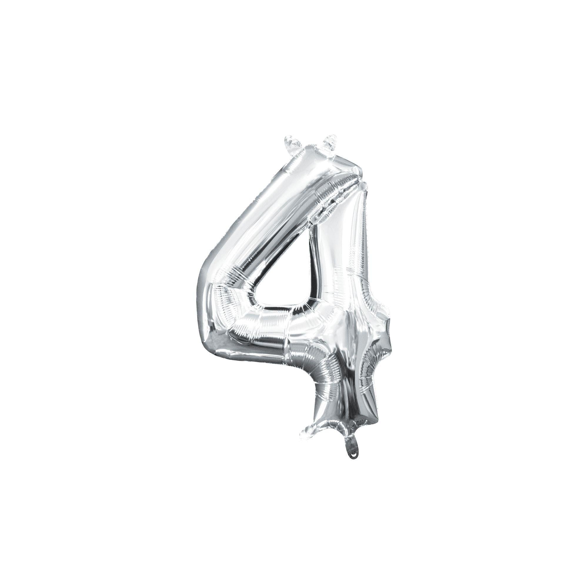 13in Air-Filled Silver Number (0-9) Balloons - Image 15