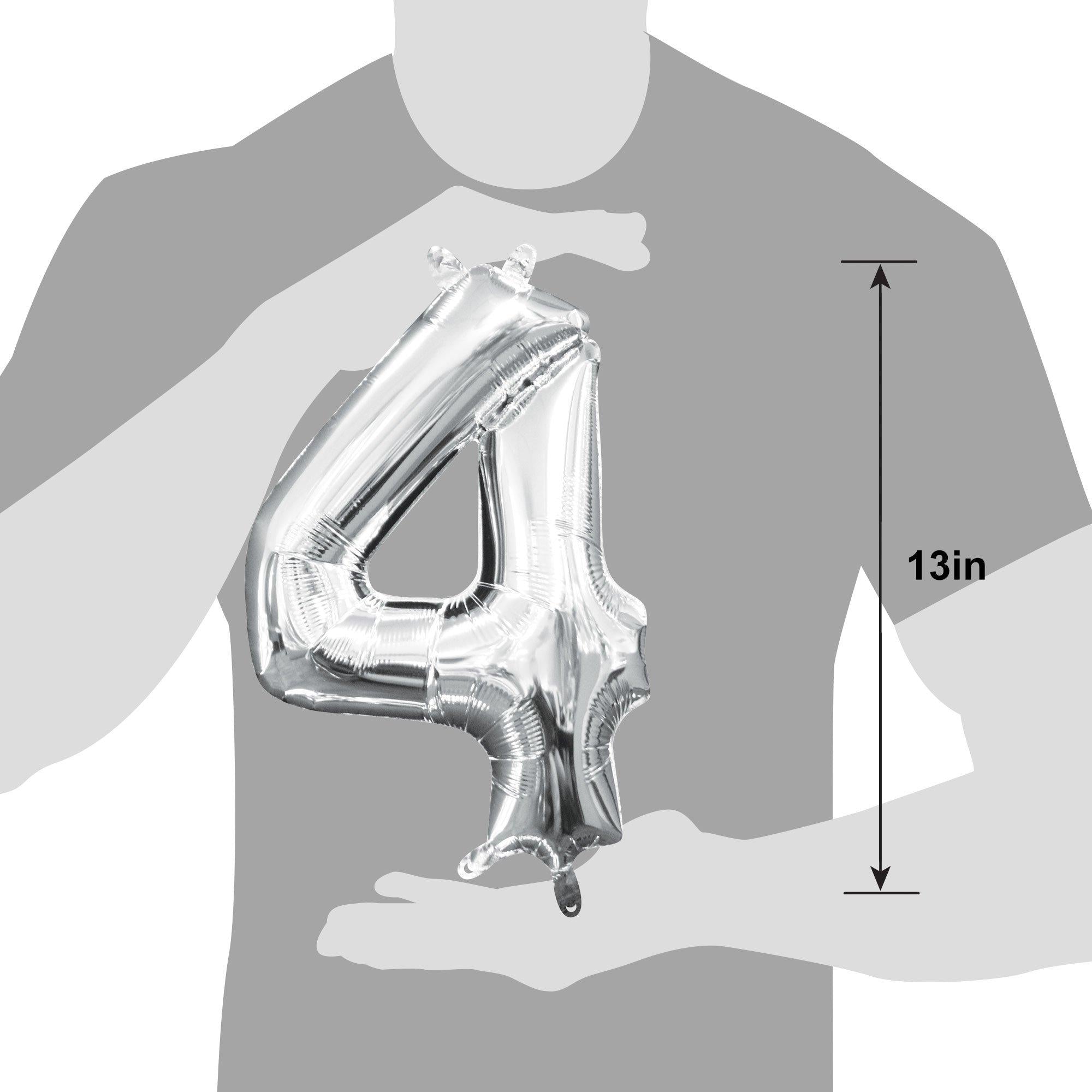 13in Air-Filled Silver Number (0-9) Balloons - Image 17