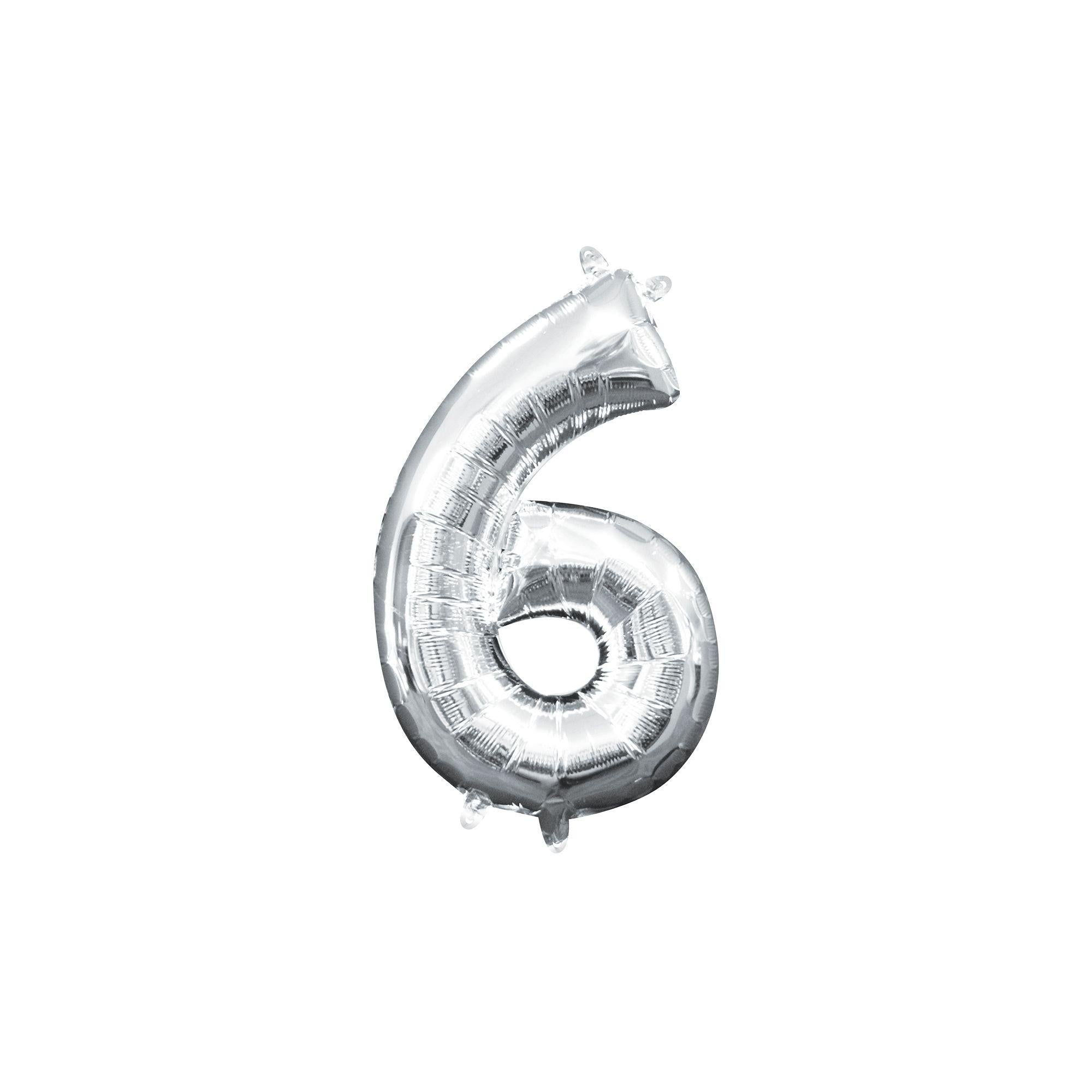 13in Air-Filled Silver Number (0-9) Balloons - Image 21