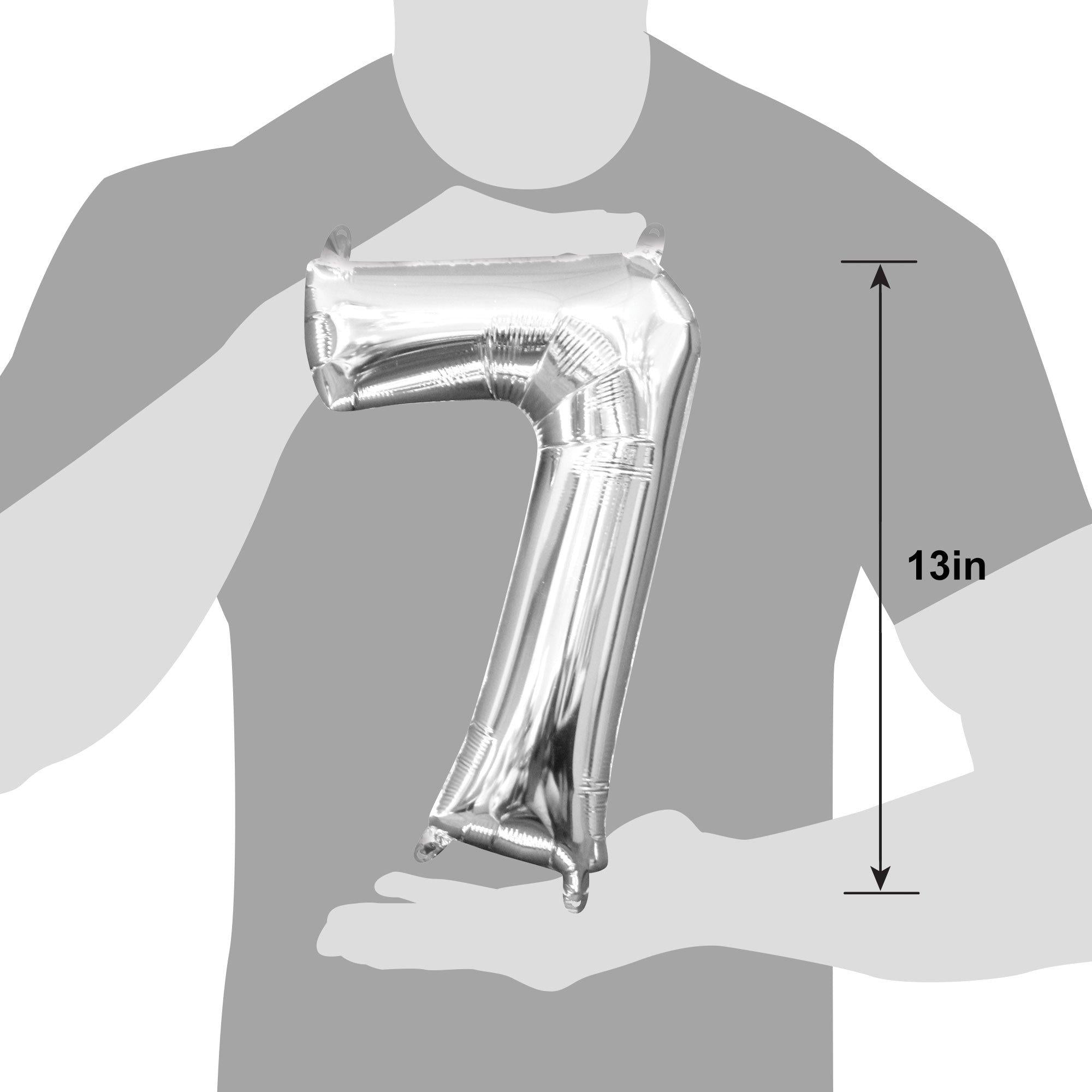 13in Air-Filled Silver Number (0-9) Balloons - Image 26