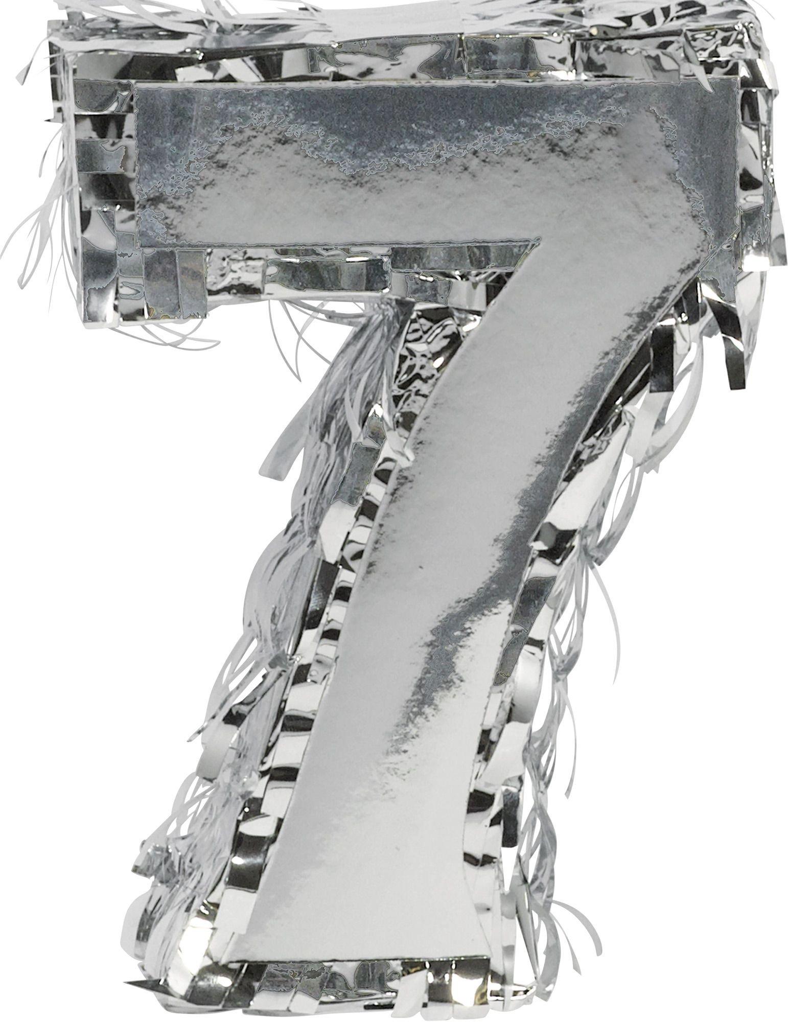 Mini Metallic Silver Number (0-9) Pinata Decoration - Image 10